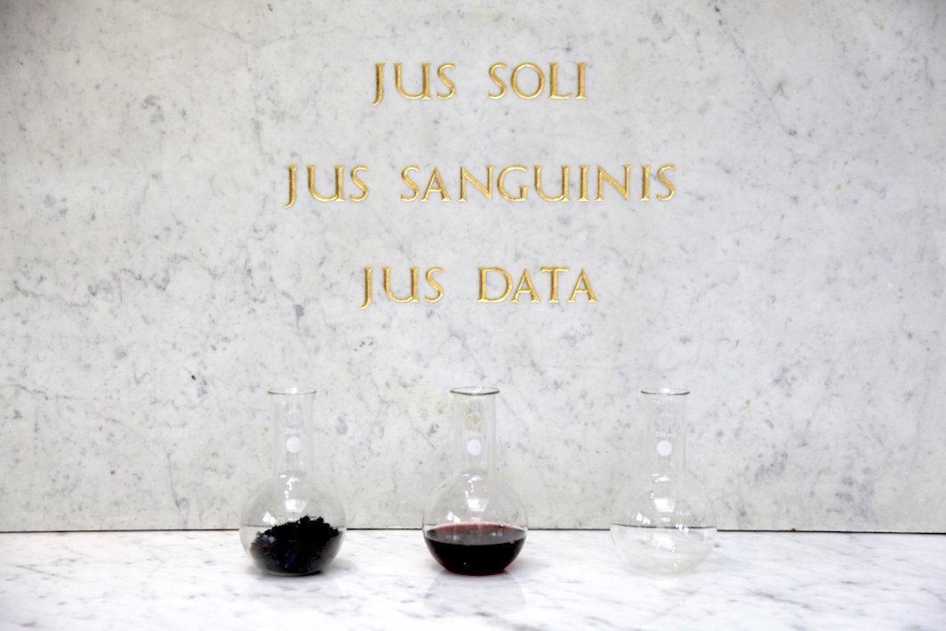 Jus+data,+carved+marble,+gold+leaf,+glass,+soil,+blood+and+data,+48+x+22.5+in,+David+Aston,+2017+©.jpg