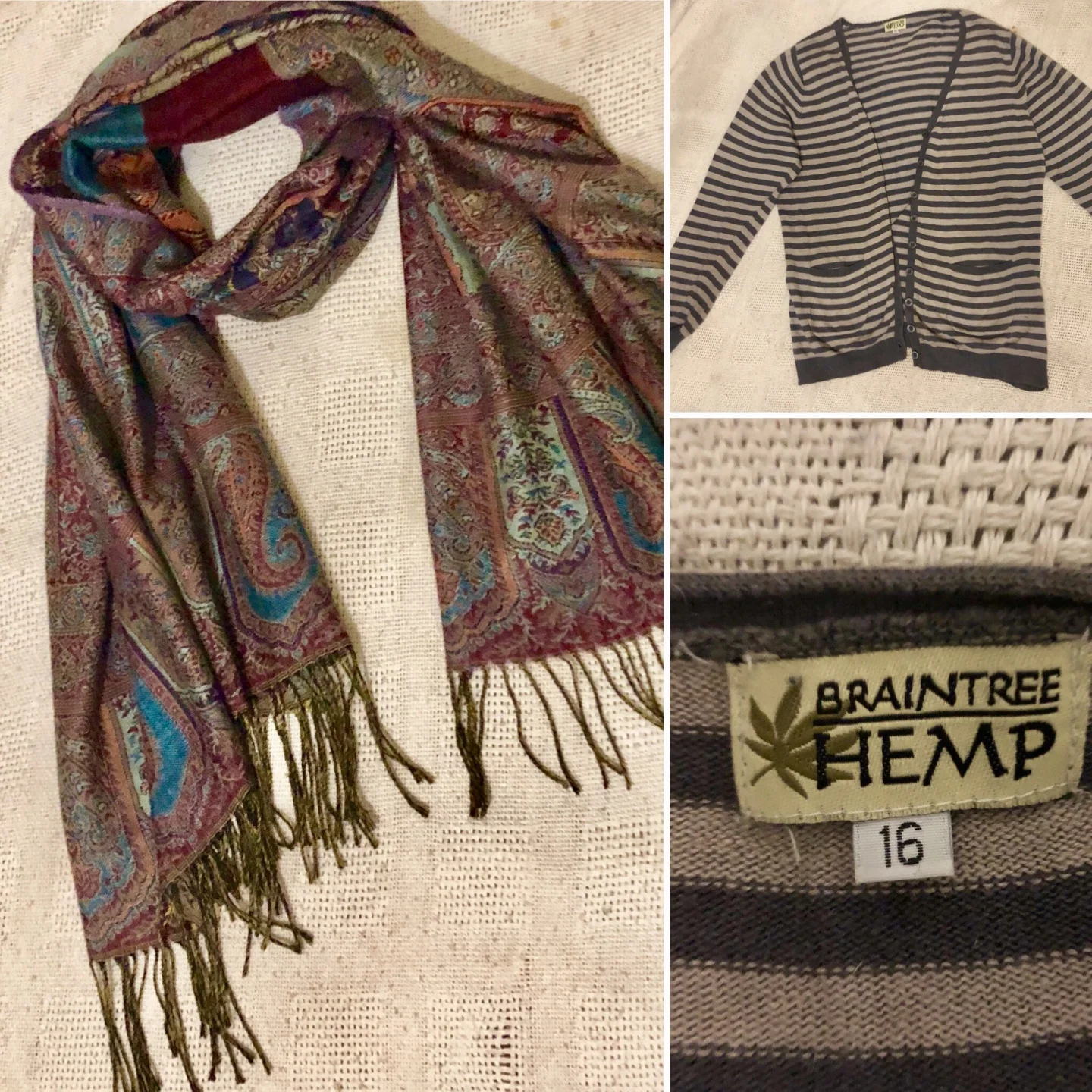 A couple of my favourite Op Shop finds! Still amazed I found a BrainTree cardigan for $3!!