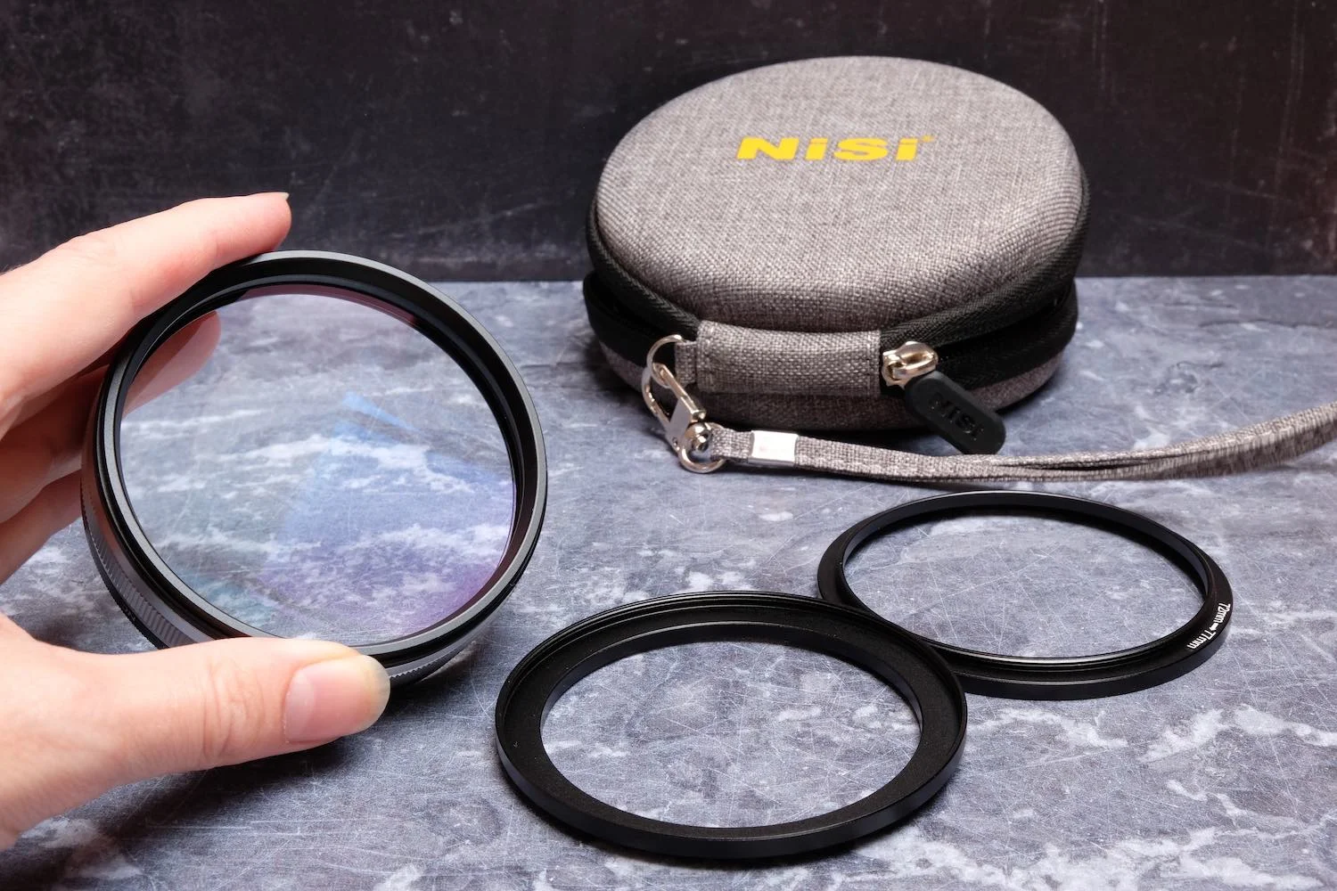 NiSi Close-up Lens Kit includes the close-up lens, two adapter rings and a rigid pouch © Tracy Calder