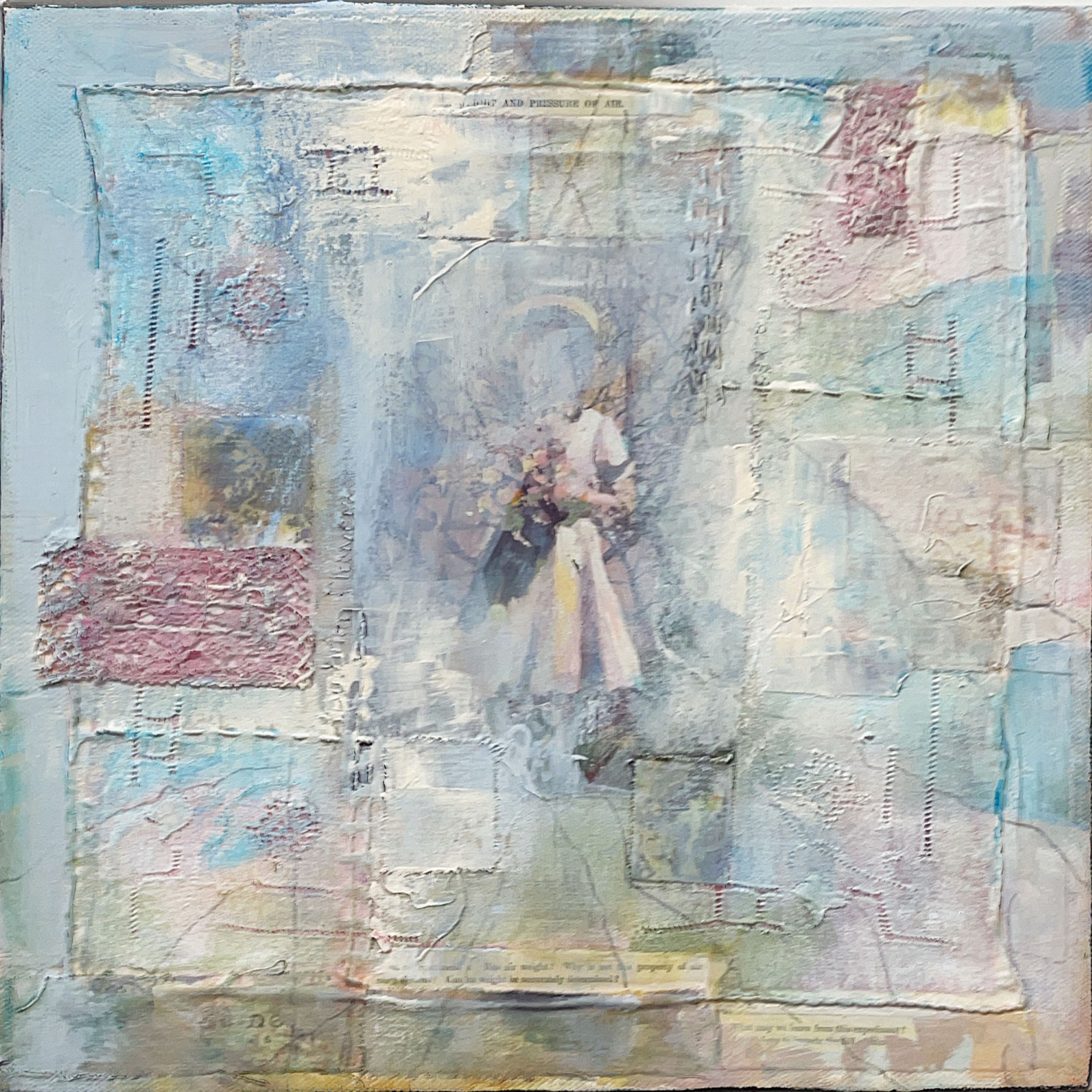 Dunn_The Weight of Air_vintage linens, acrylic, image transfer, found papers, graphite on deep canvas_12x12_$250.jpg