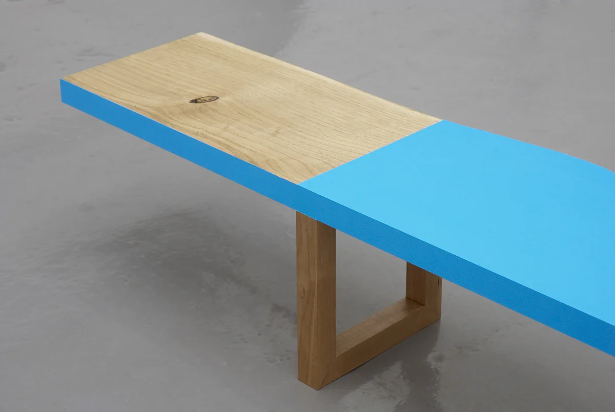   FF [blue compose 2]   2008, acrylic on chestnut and cherry, 16.5 x 140 x 17.5 cm, unique  Photos by Paul Tucker&nbsp;courtesy of Rocket Gallery 