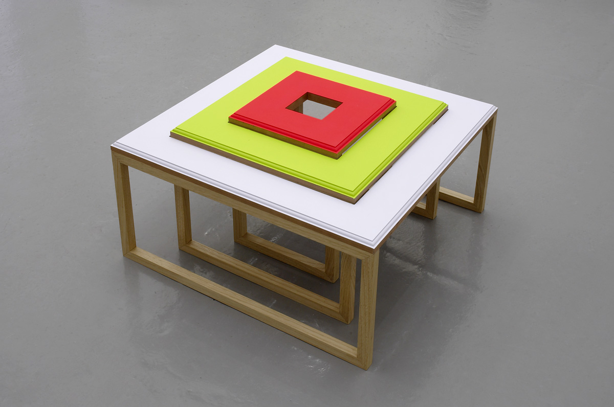   Nesting-frame-paintings [cherry]   2008, acrylic on chestnut and cherry, set of three: largest 32.5 x 57 x 57cm, unique   *Acquired by Museum Ritter   Photos by  Paul Tucker &nbsp;courtesy of  Rocket Gallery  