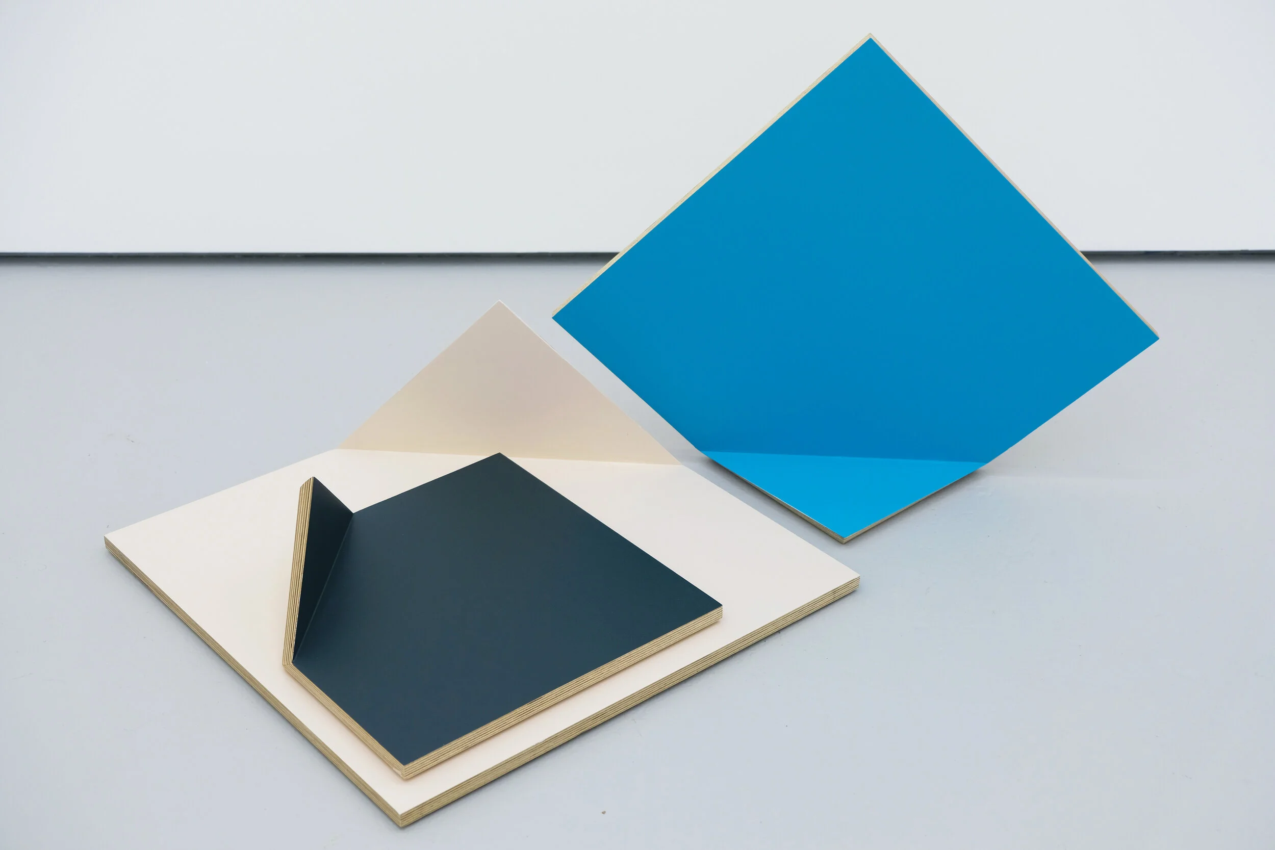   Partially Folded Square Paintings   2017, acrylic on birch plywood, set of three:&nbsp;largest 60 x 60 x 30cm  Photos by  Jekaterina Antipova  