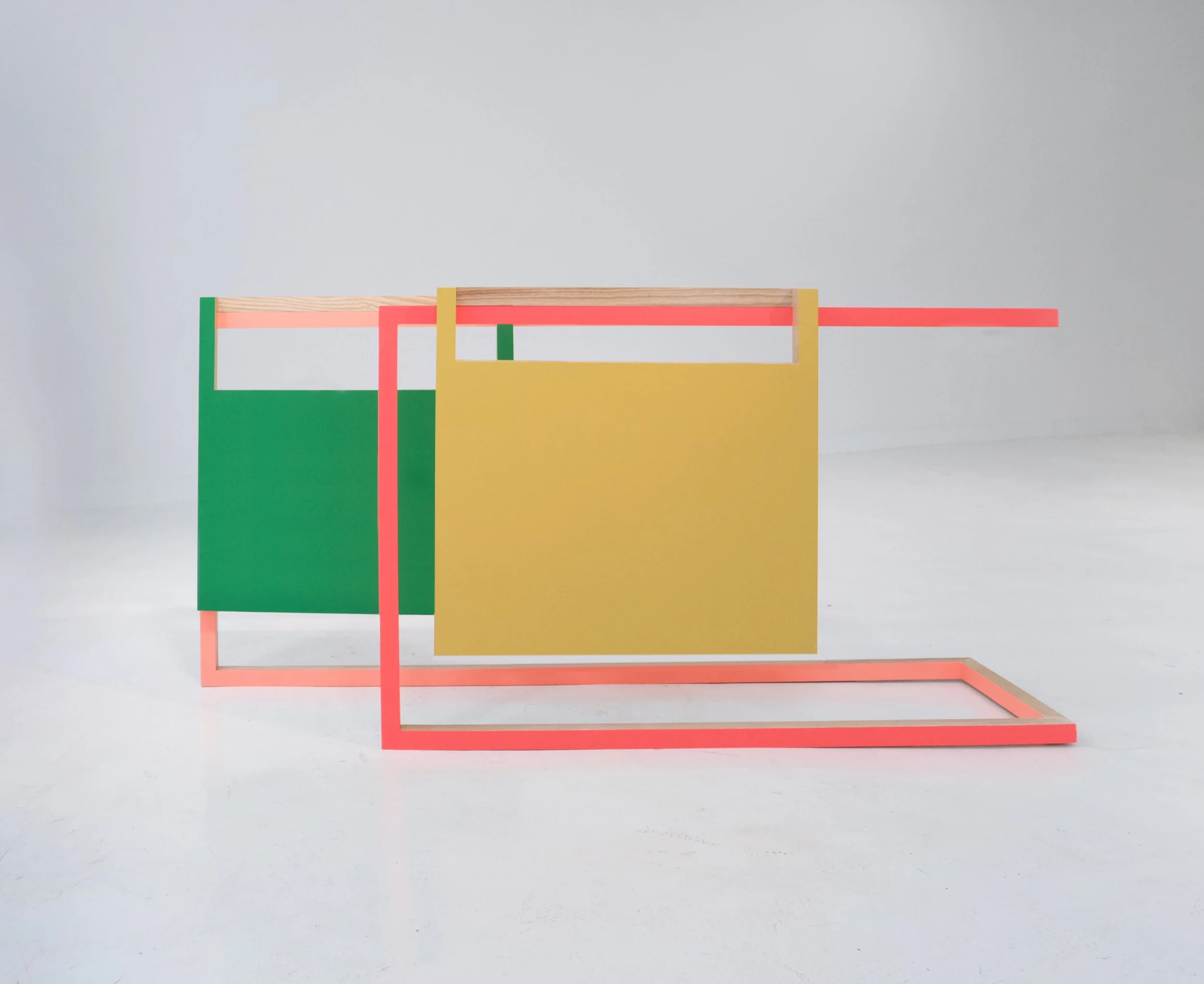 Valet-stand Paintings 2021, Acrylic on ash, set of three: largest 120 x 60 x 30 cm Photos by Jekaterina Antipova