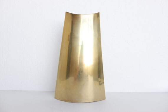 Modernist Brass Vase Vintage J. Johnston