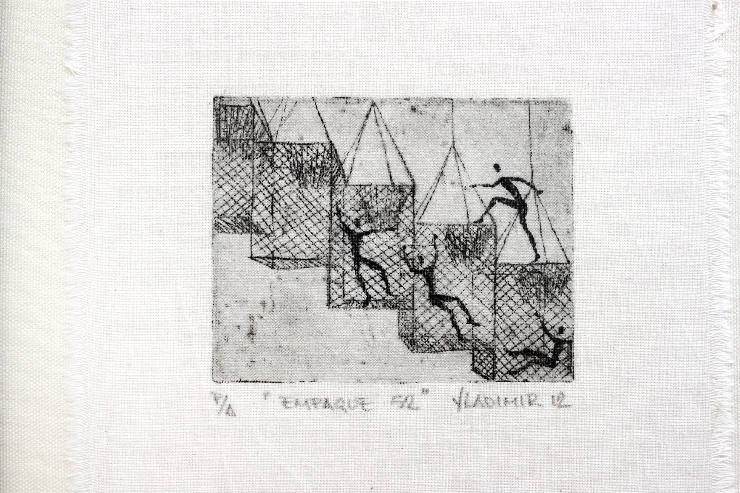 Vladimir Rodriguez Lithograph Print on Linen - Arte Cubano