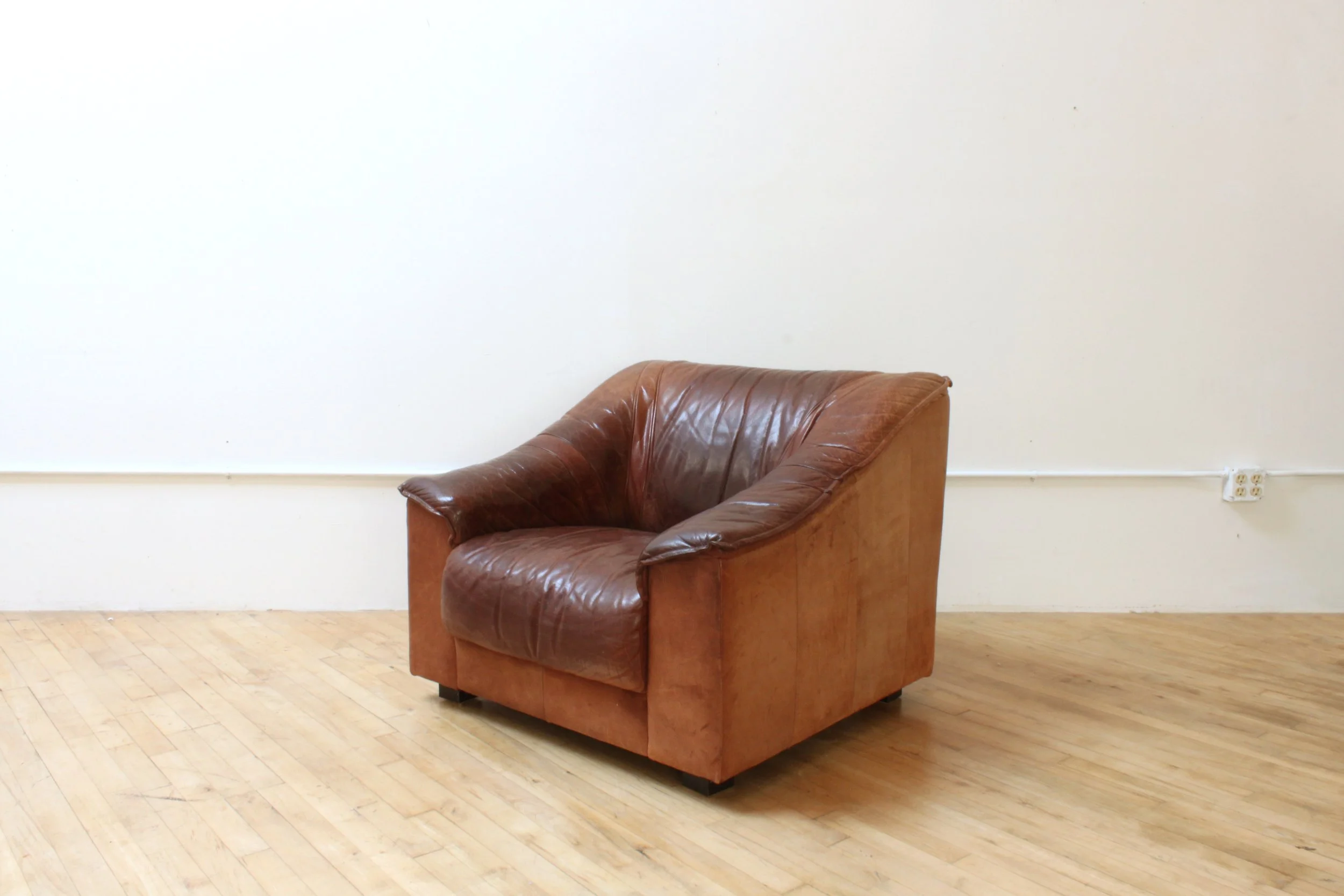 Vintage IKEA Hälland Chair in Buffalo Leather and Patchwork Suede