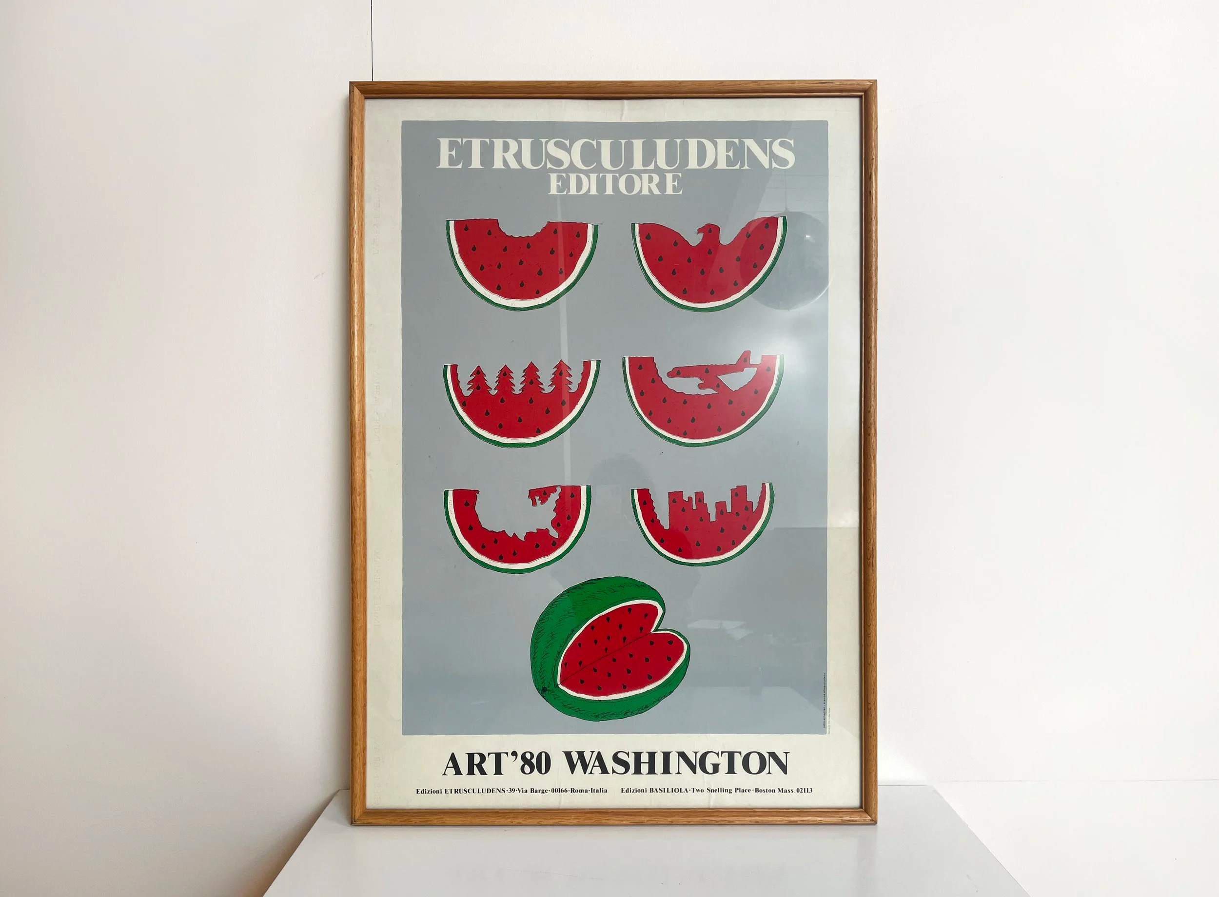 Watermelon Palestinian Liberation Poster - Pablo Echaurren for Estrusculudens Editoire 1980