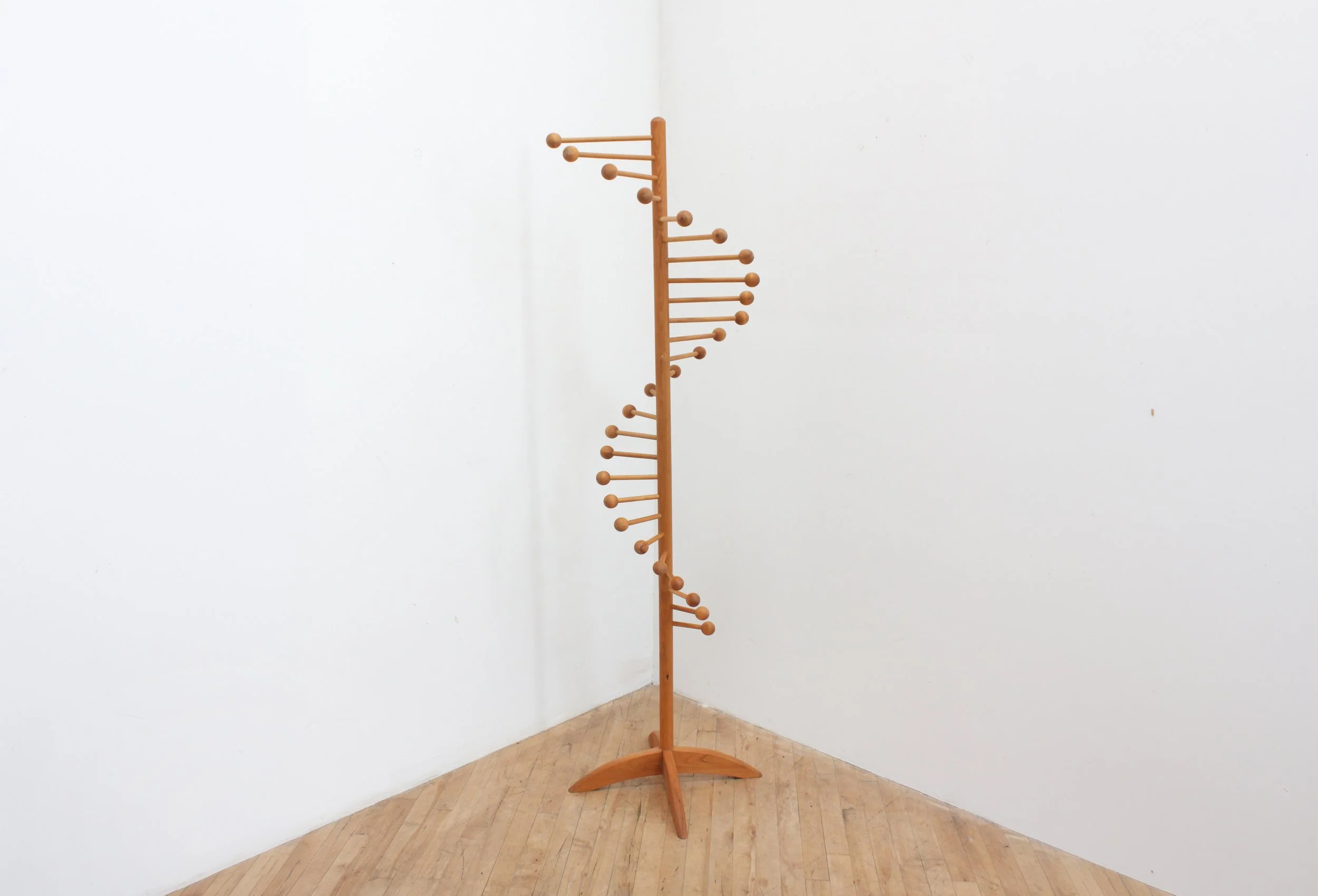 Vintage Scandinavian Maple Coat Rack