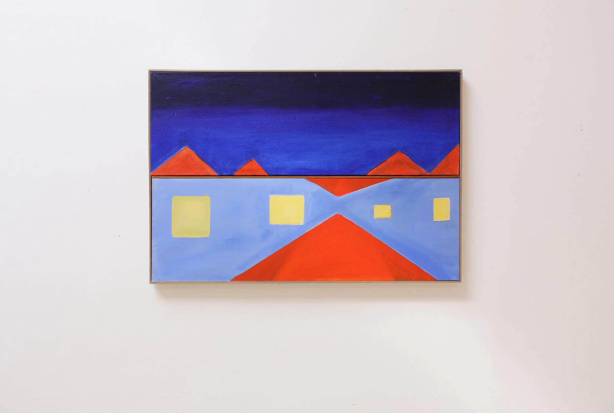 Untitled Painting by Sol Bloom- diptych in single frame