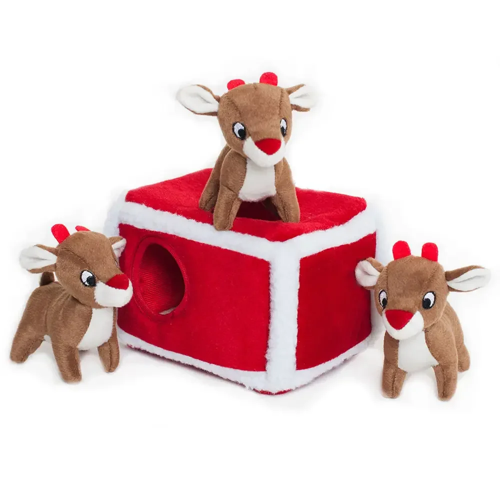 ZippyPaws Holiday Burrow Reindeer toy
