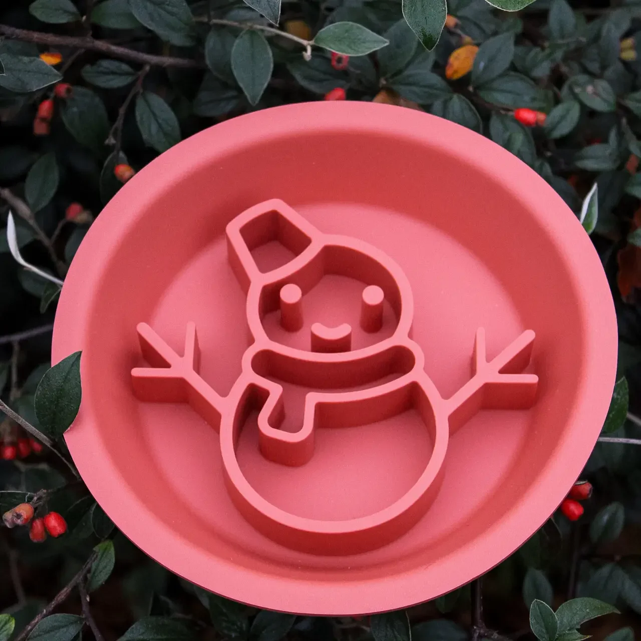 Festive Snowman Dual Slow Feeder/Lick Mat Bowl