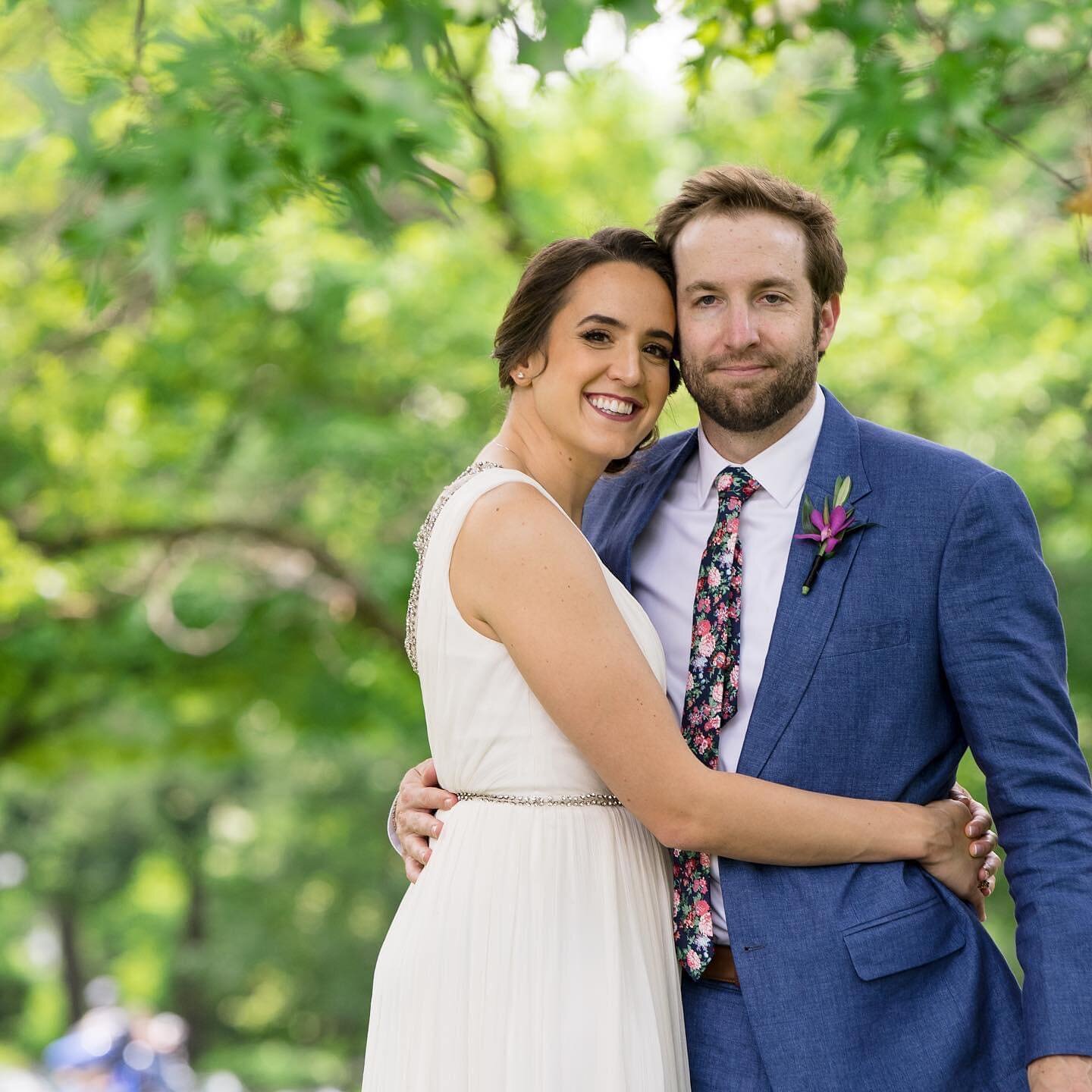 Wishing the happiest of  anniversaries to Mara + RJ! We&rsquo;re thrillled that they&rsquo;re now expecting their 1st Baby T very soon! 

From bright {hanging} flowers, periodic table of tables, Delorians, and cross country guests, this wedding will 