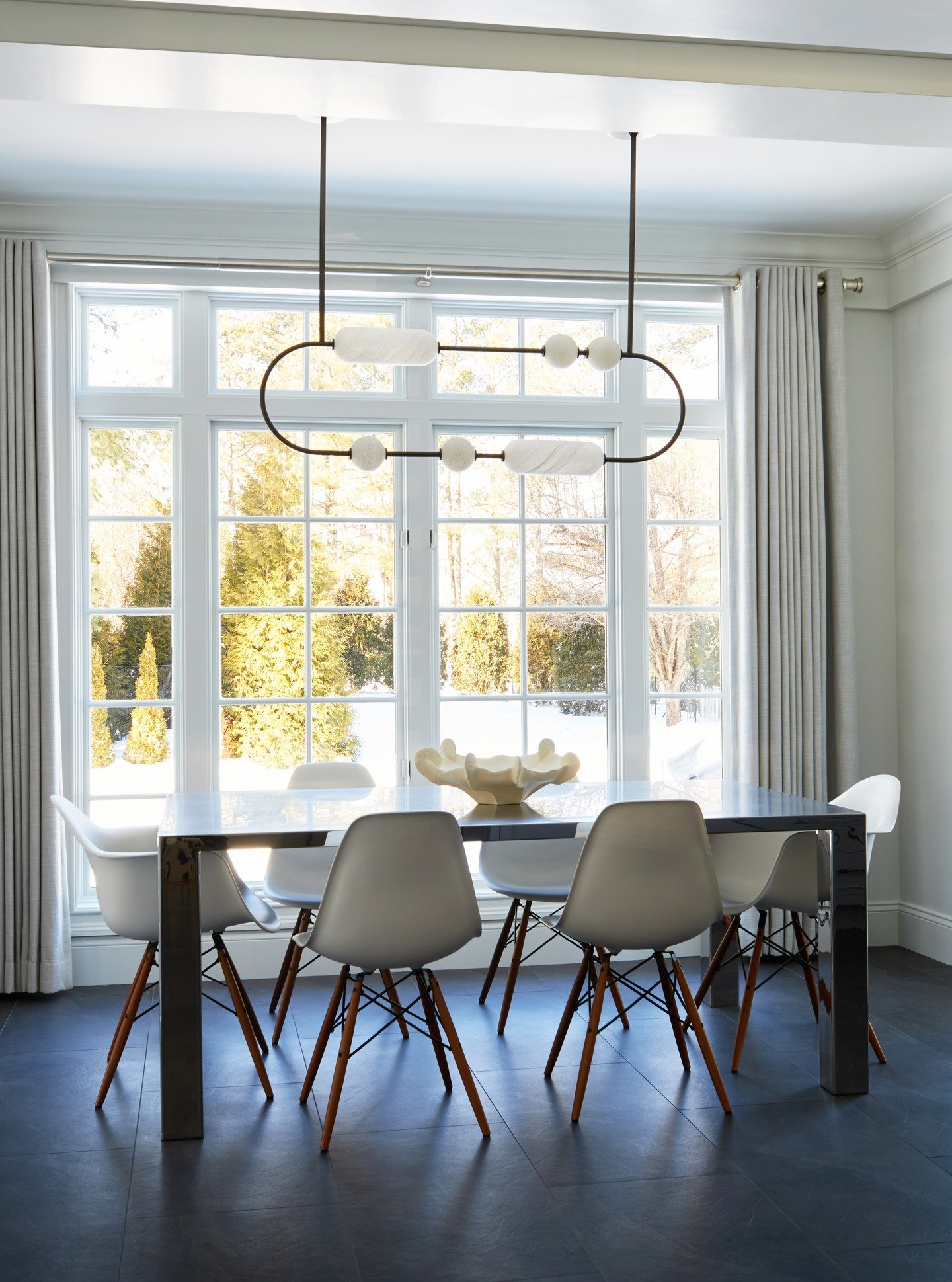 Let's hear it for lights!

The first photo shows how lighting adds not only functionality but also visual appeal. The @arteriorshome chandelier is a sculpture in this dining vignette.

The second photo shows taped-in recessed lights. Recessed lights 