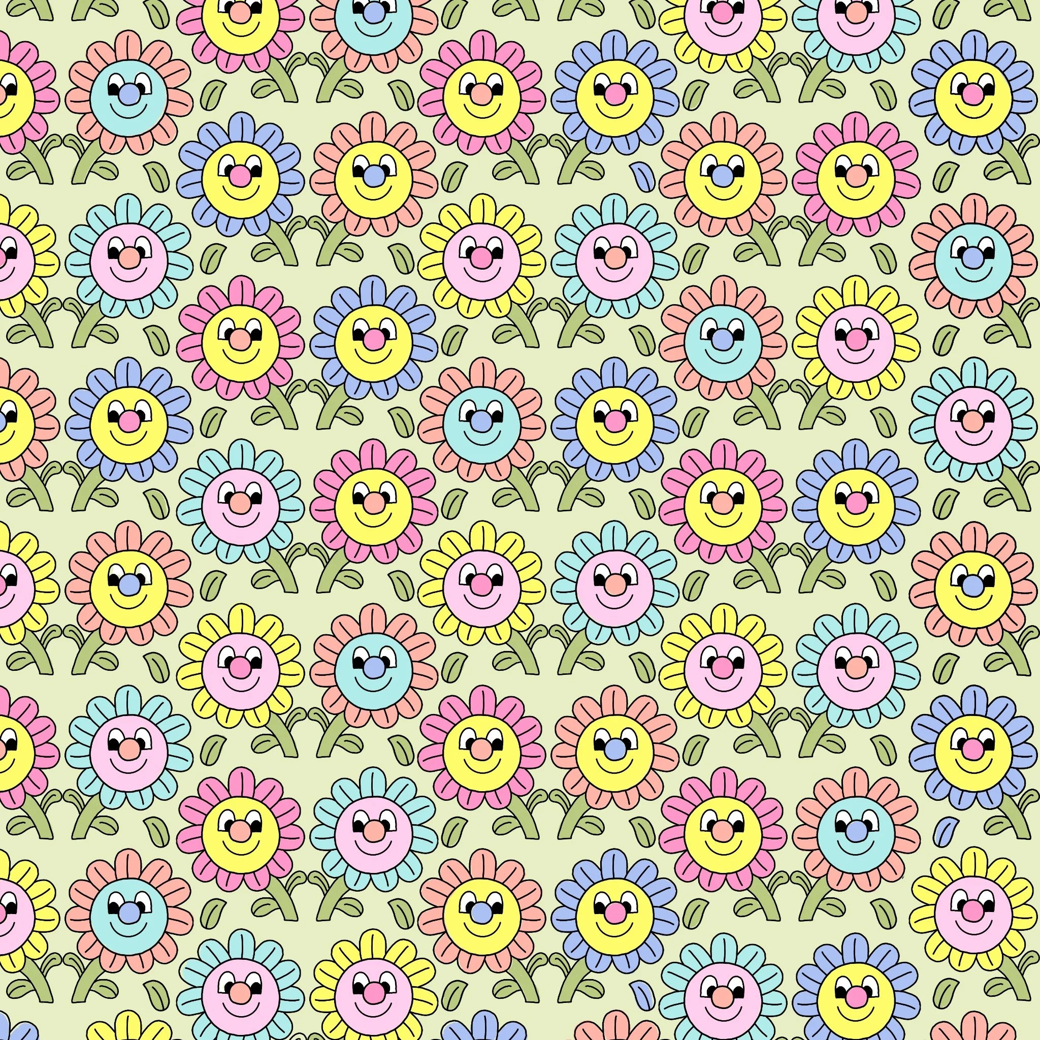 Flower Face Pattern 