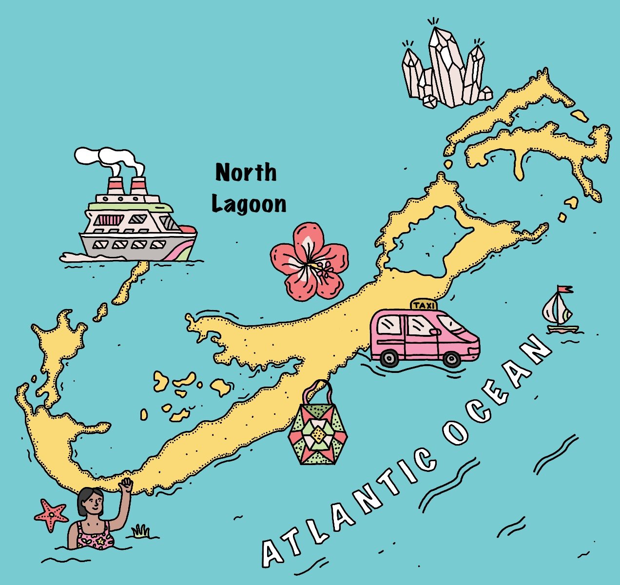 Bermuda Map Illustration