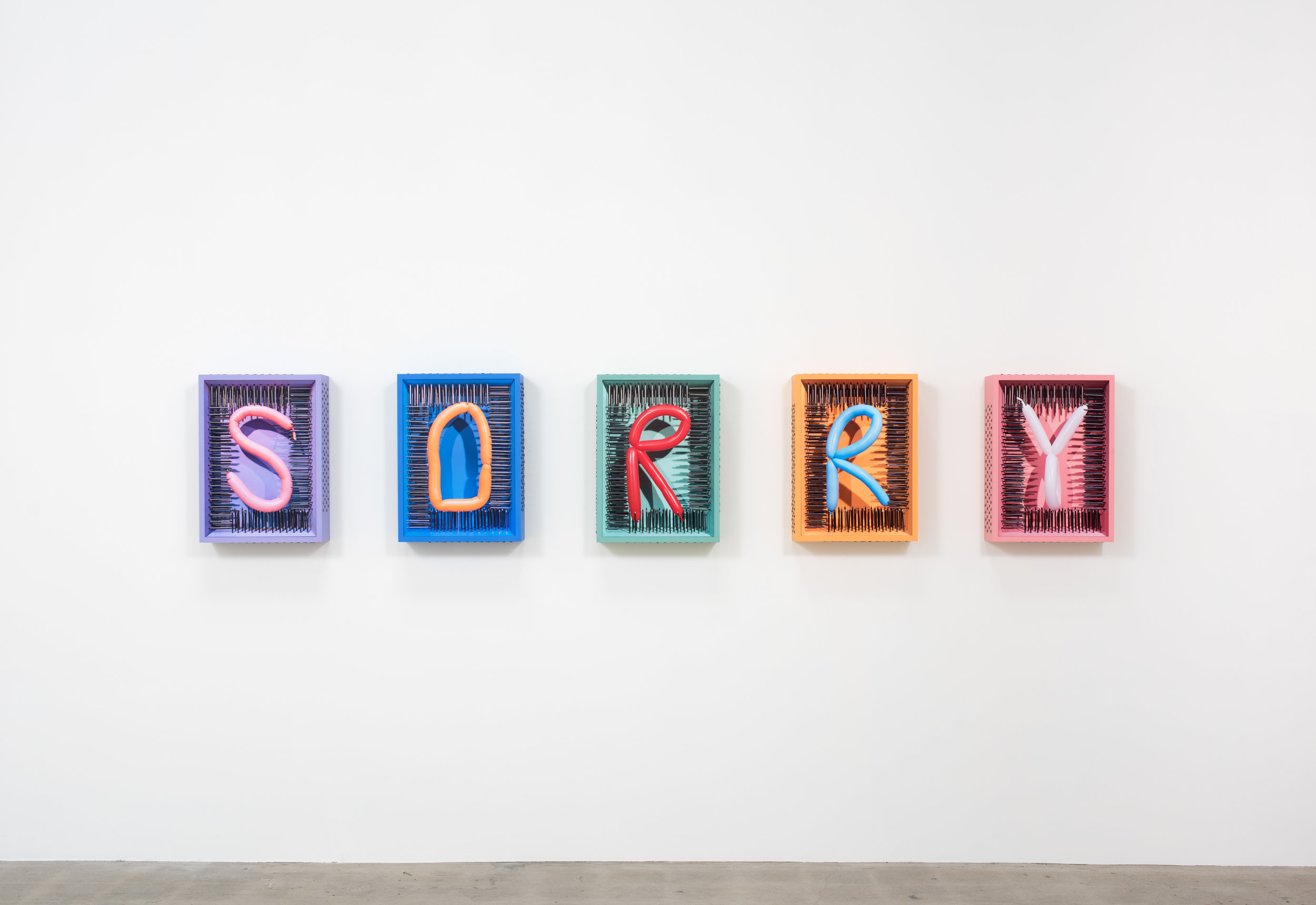   The Last Apology , 2019 Five archival pigment prints, wood, acrylic paint, and steel nails 22 1/2 x 16 1/2 x 5 1/2 inches   ———— 