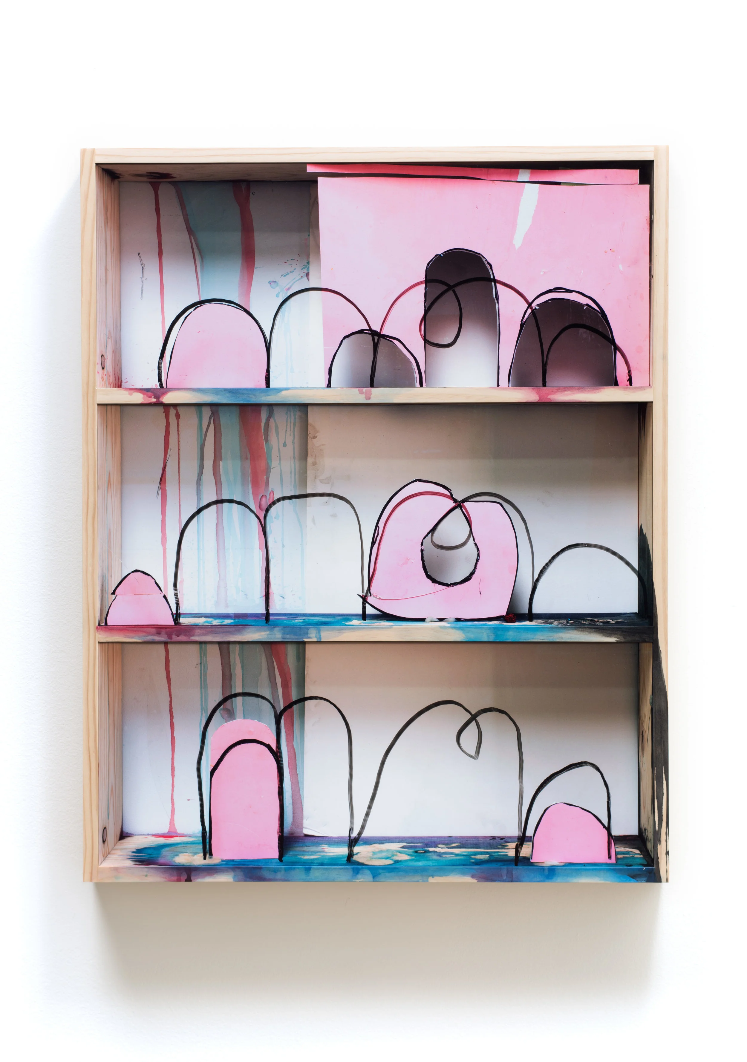 The First Time , 2018 Archival pigment prints, wood, and ink 36 x 28 3/4 x 3 1/2 inches ————