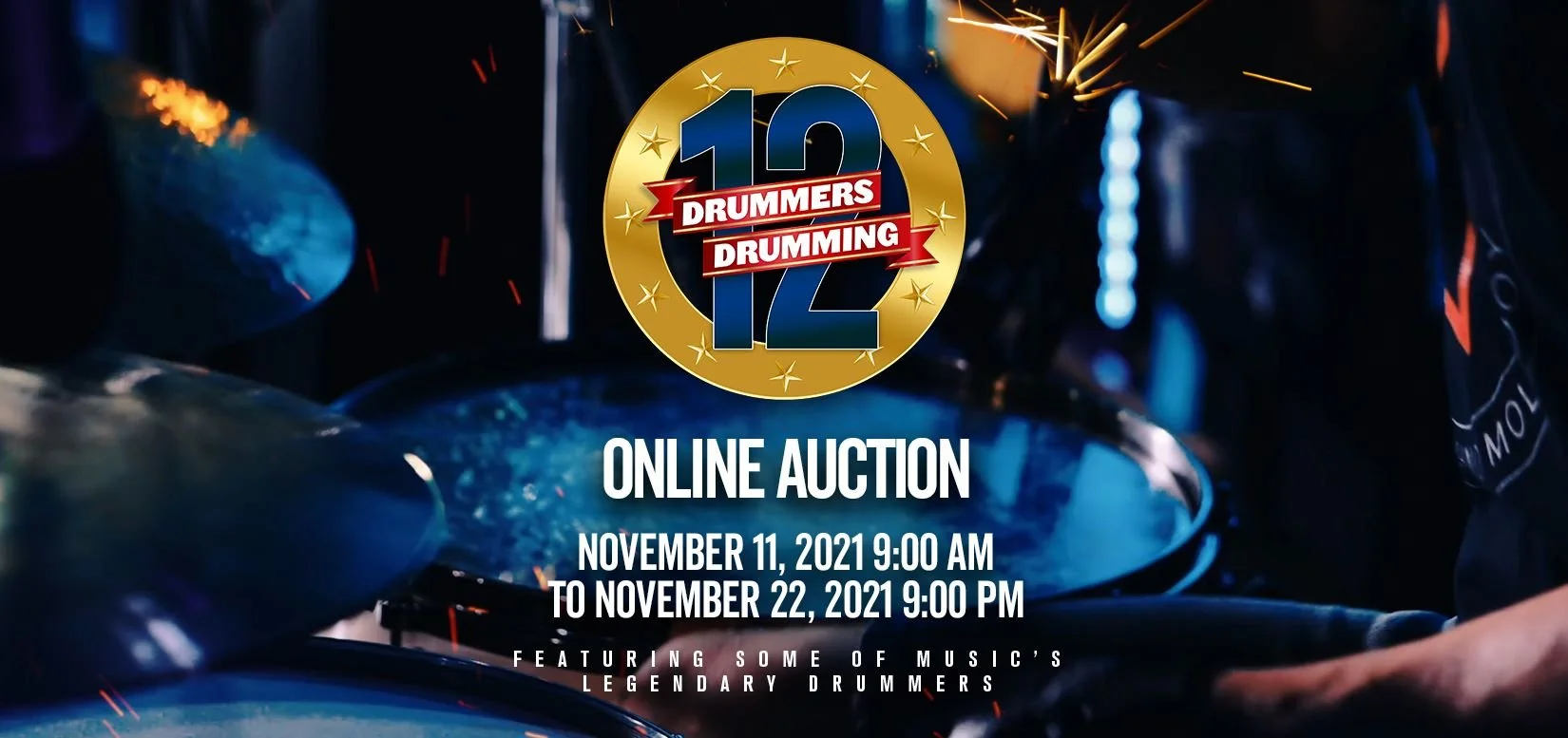12 Drummers Drumming Auction to Help Benefit Vets feat Shannon Larkin