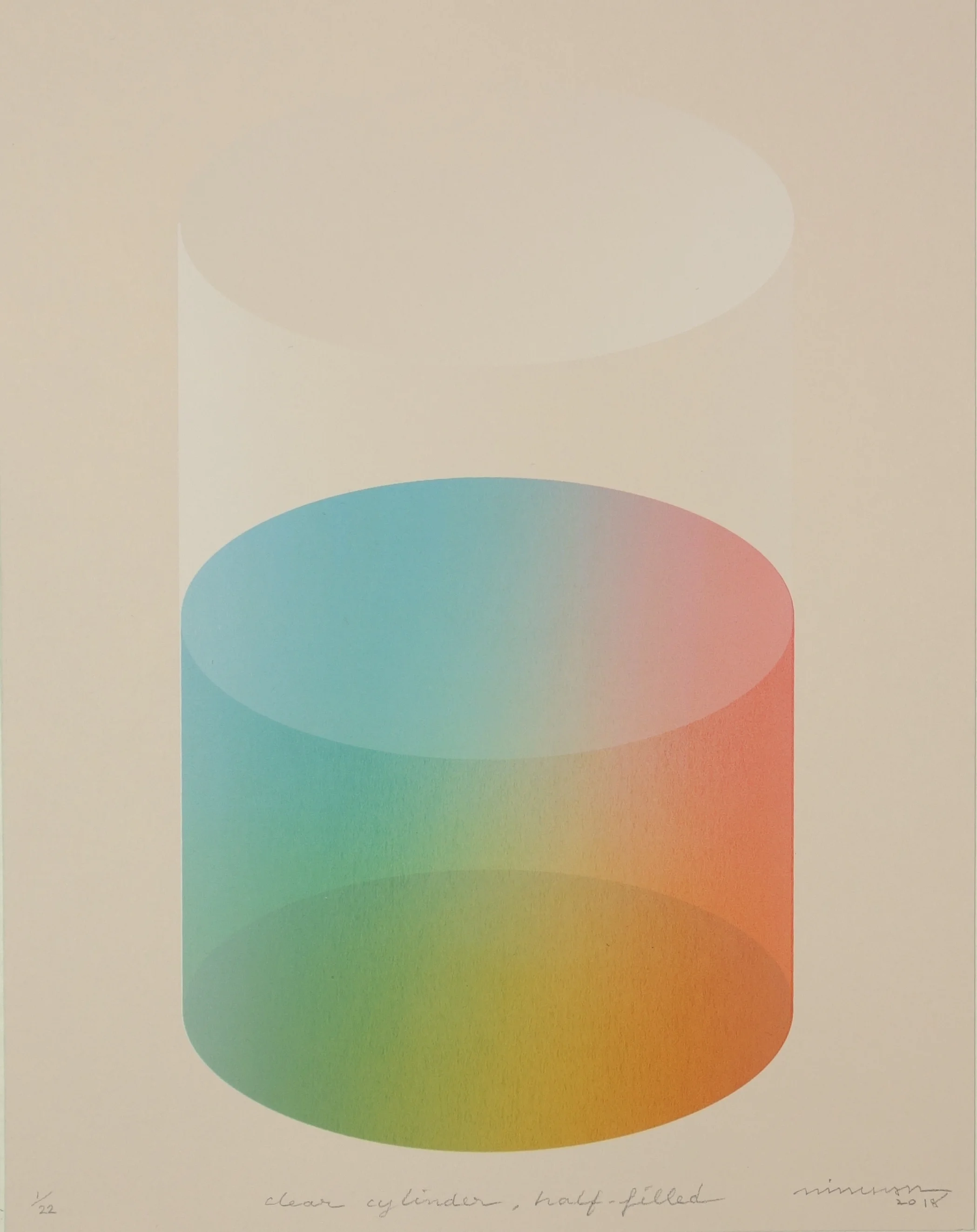 Clear Cylinder, Half-Filled