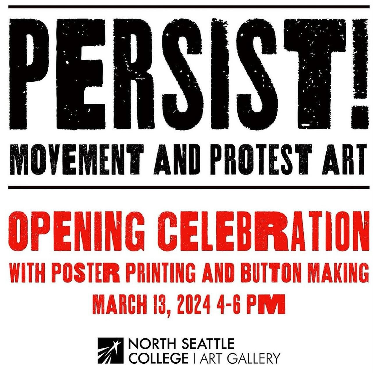 #repost from @orangetwistsea I helped put this show together and would love to see you at the opening this Wednesday, March 13 from 4-6 pm at the @nscartgallery! 

&ldquo;Persist! Movement and Protest Art&rdquo; pulls together posters, art, zines, an