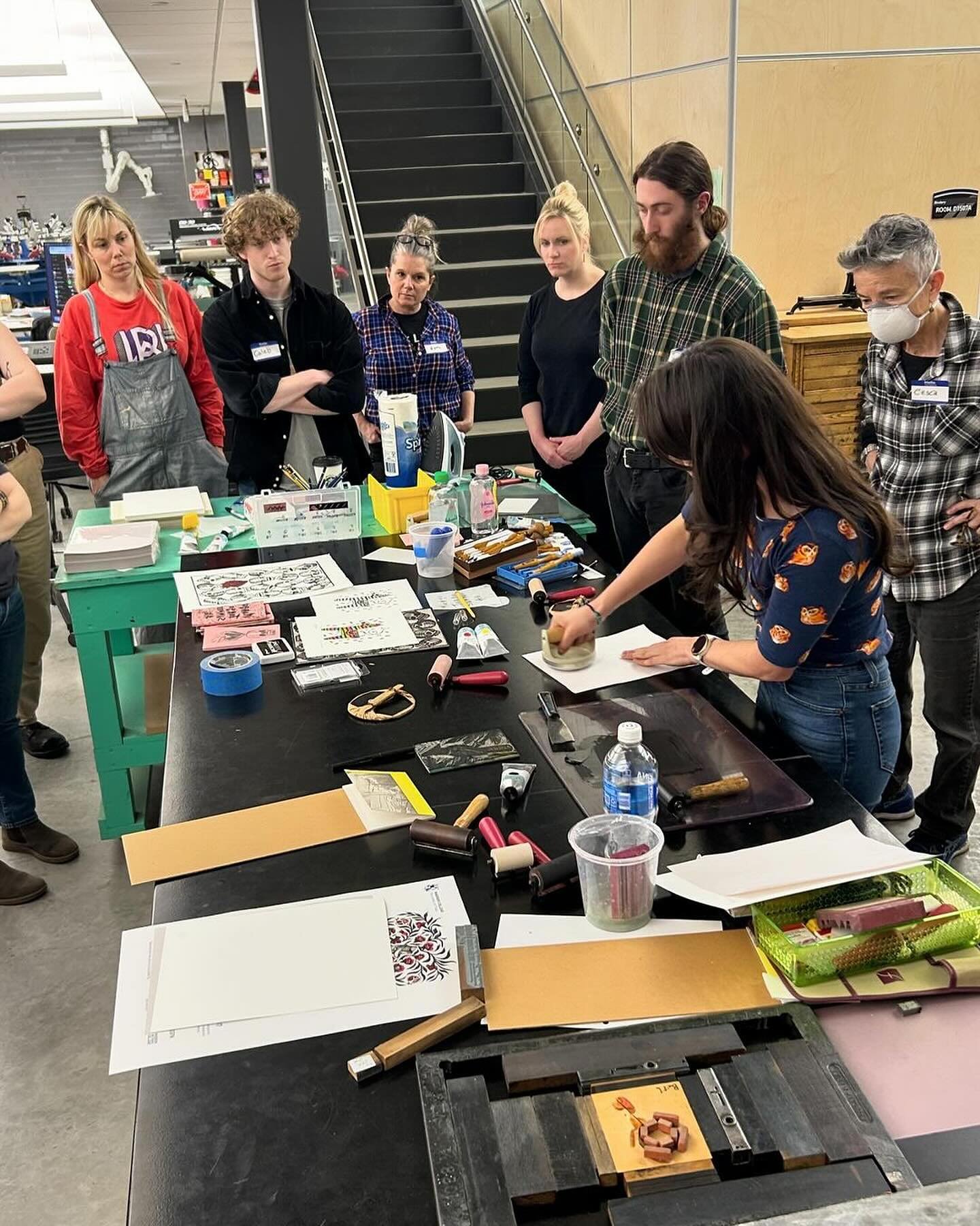 #repost from @christietirado_arte Repost from @christietirado_arte
&bull;
Yesterday evening, I lead an intro to relief printmaking workshop at @madisoncollege! I had so much fun chatting and connecting with you all! Thank you for time and presence, a