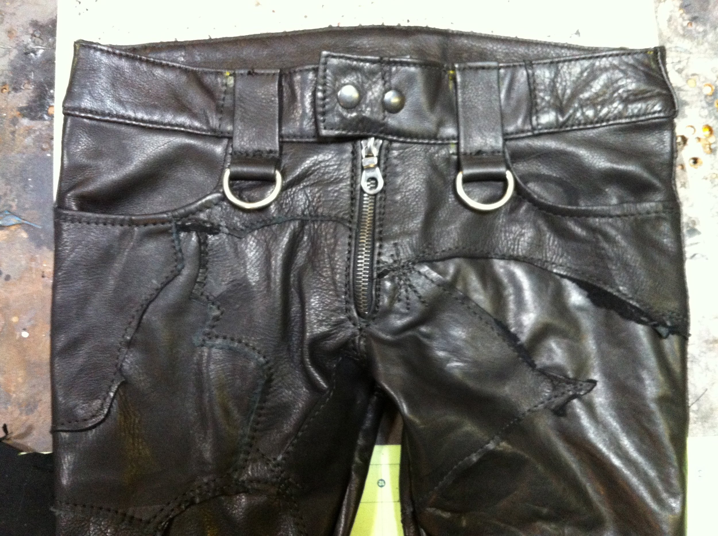 Patchwork Leather Pants