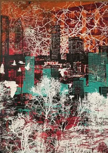 Jenevieve Reid ”Old Atlanta (red)” | 18” x 24” x 3” | $800