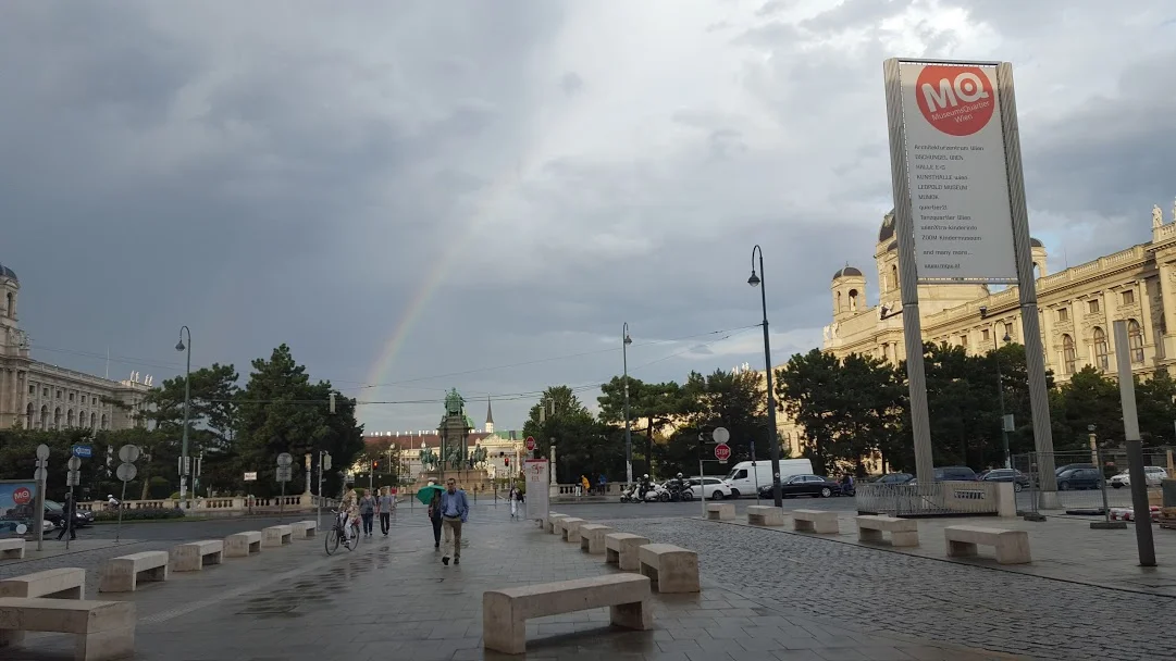 Rainbow outside of Museumsquartier, Vienna