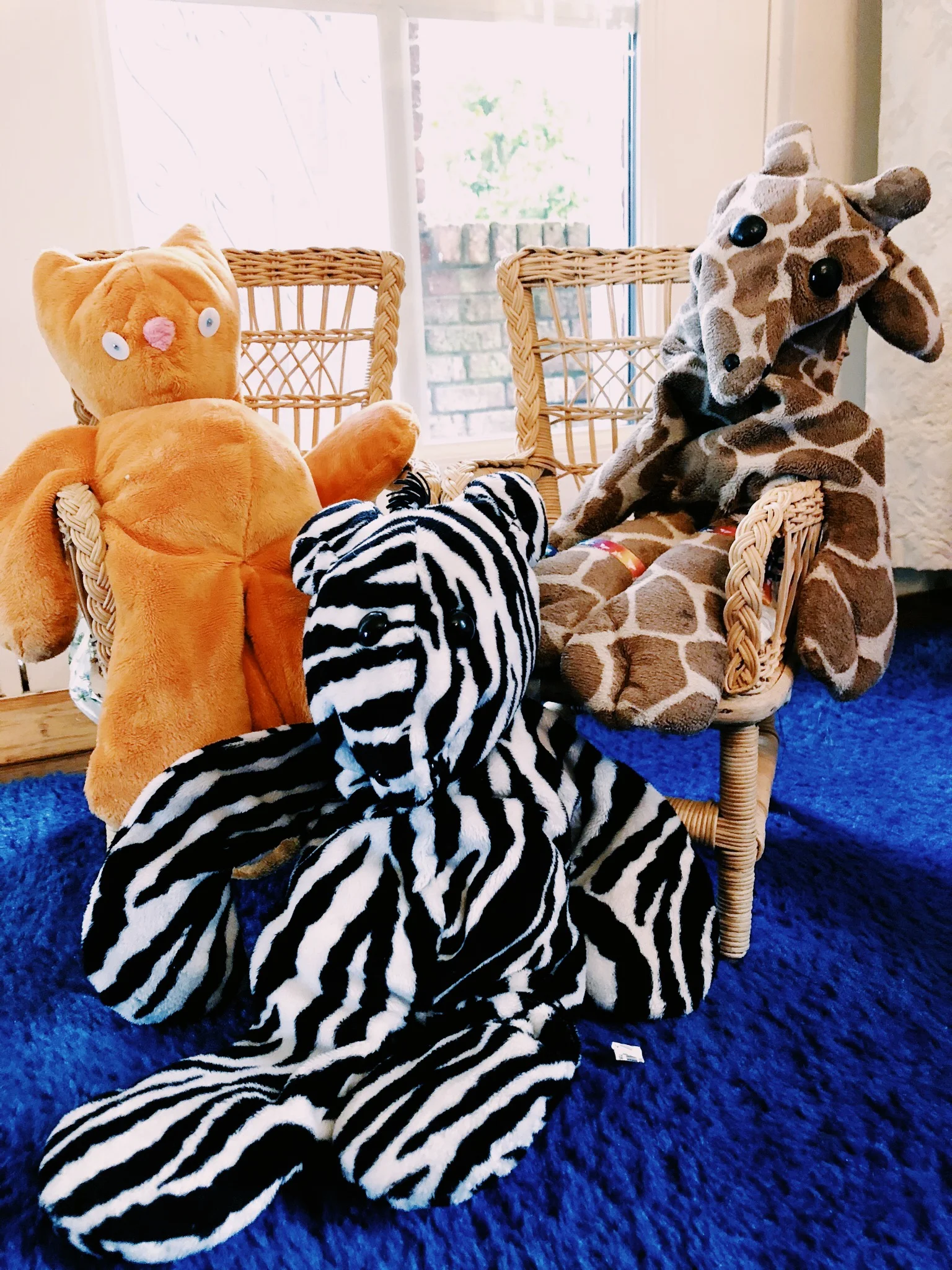 I discovered the giraffe pattern from Carol's Zoo at a San Mateo craft festival in 2009 right before my first granddaughter was born. Since then, I've made many giraffes but also bears, frogs, cats, zebras, ponies, penguins, and rabbits.