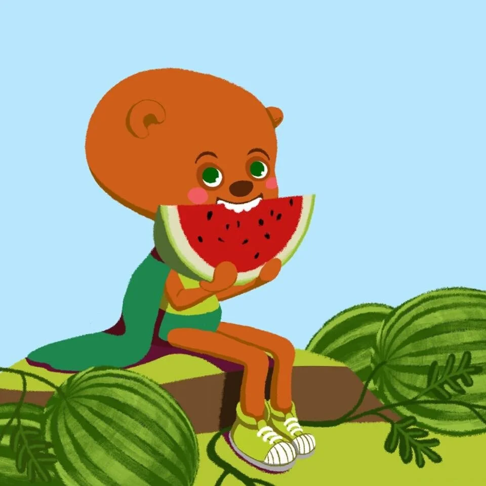 Ge eating watermellon.JPG