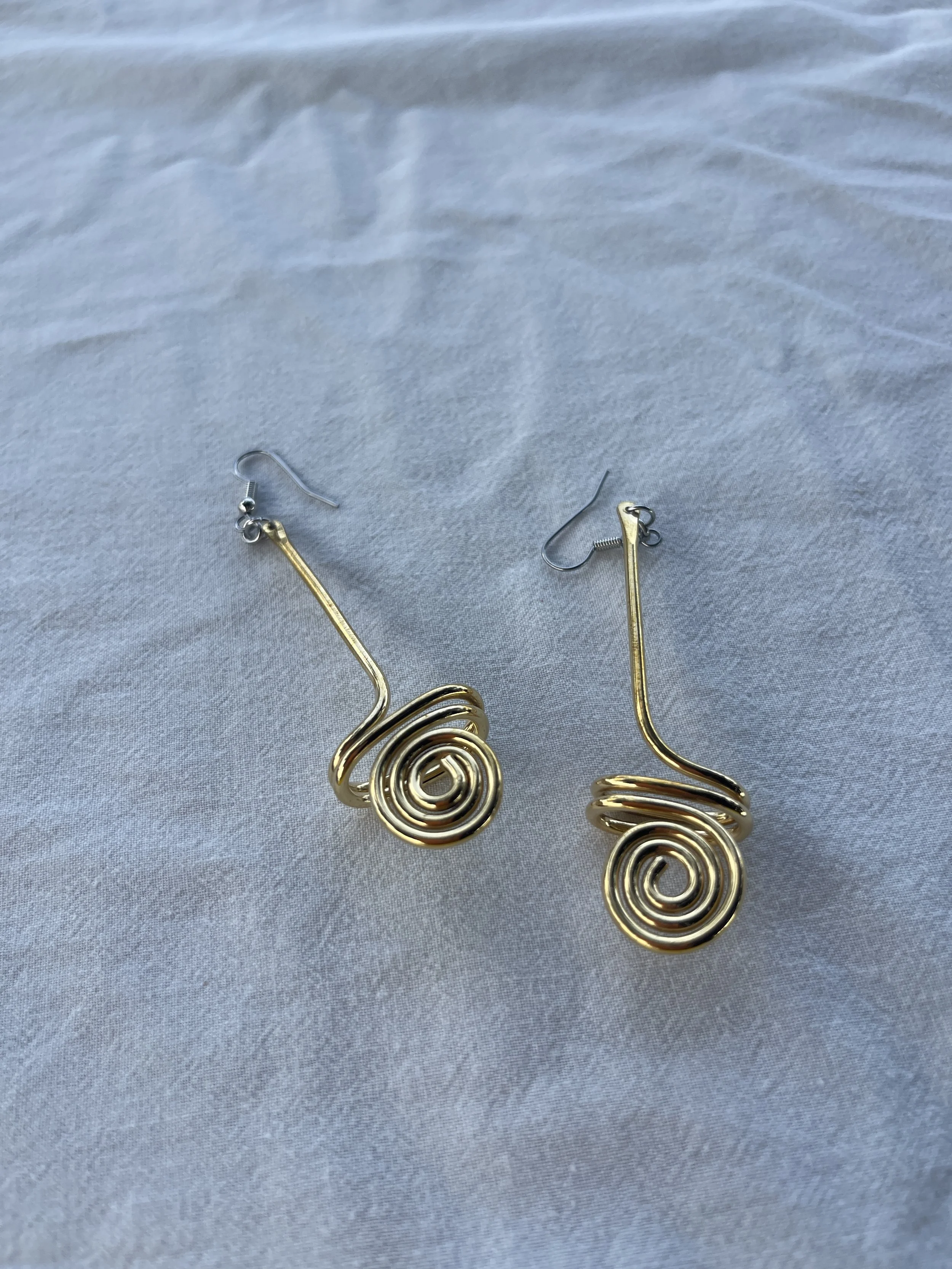 Double Vortex Earrings (Brass)