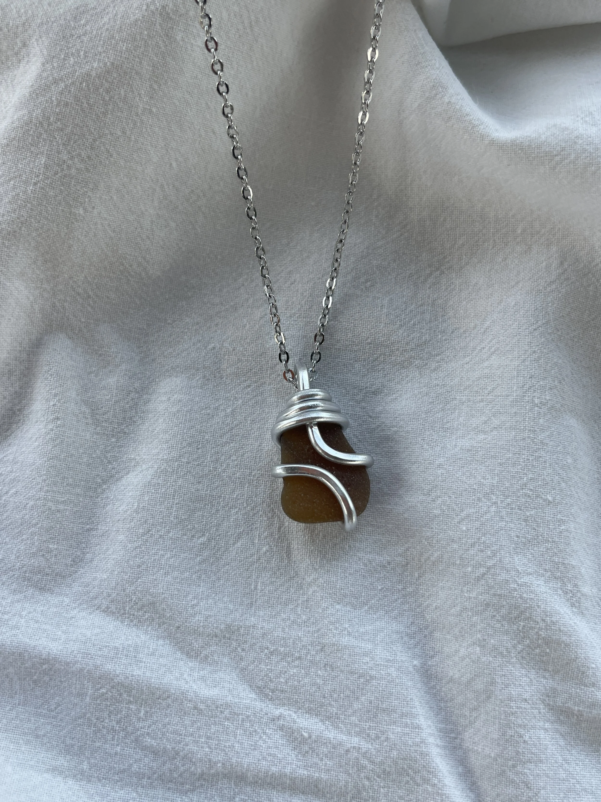 Brown Sea Glass Necklace #2