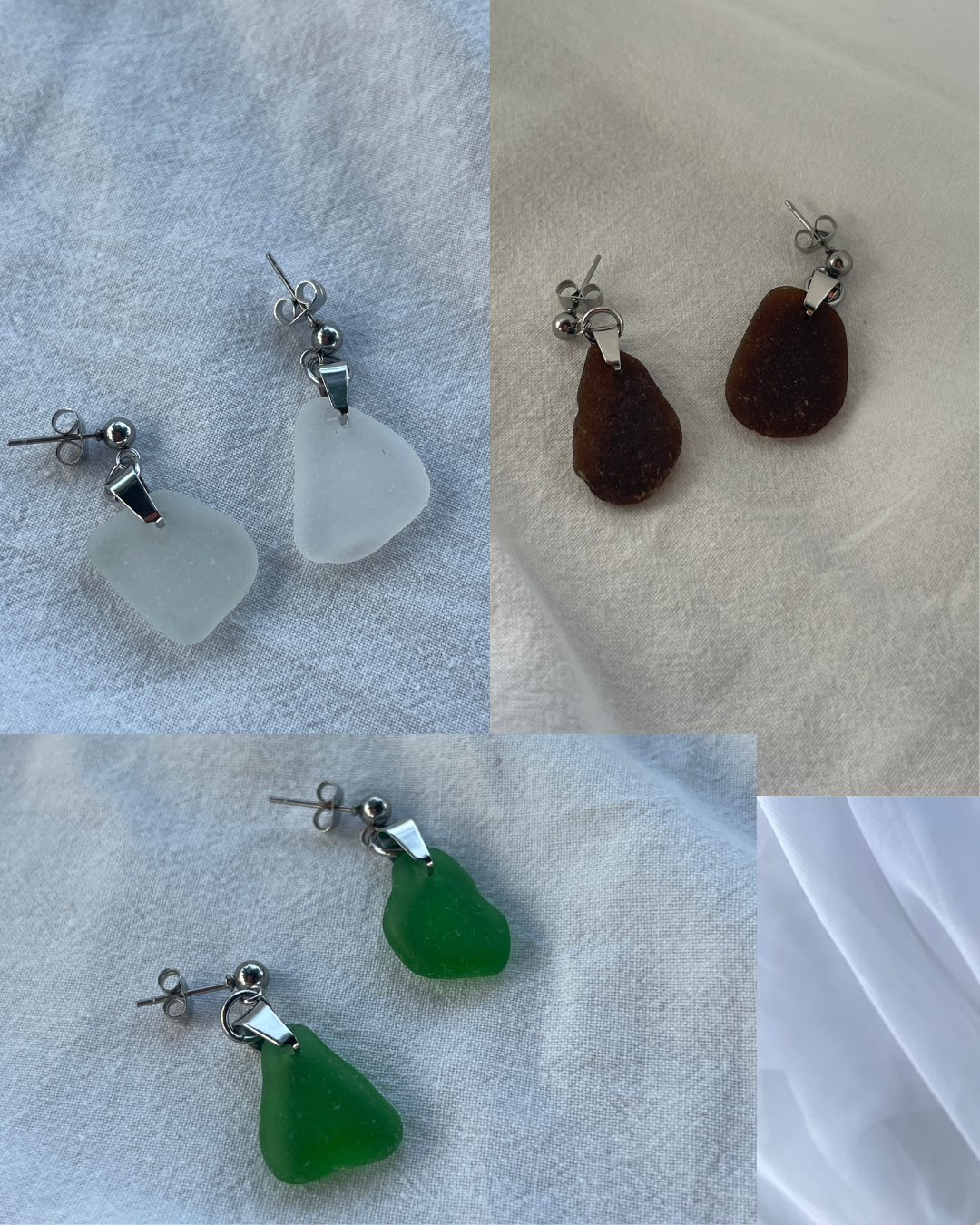 Sea Glass Earrings (Stainless Steel)