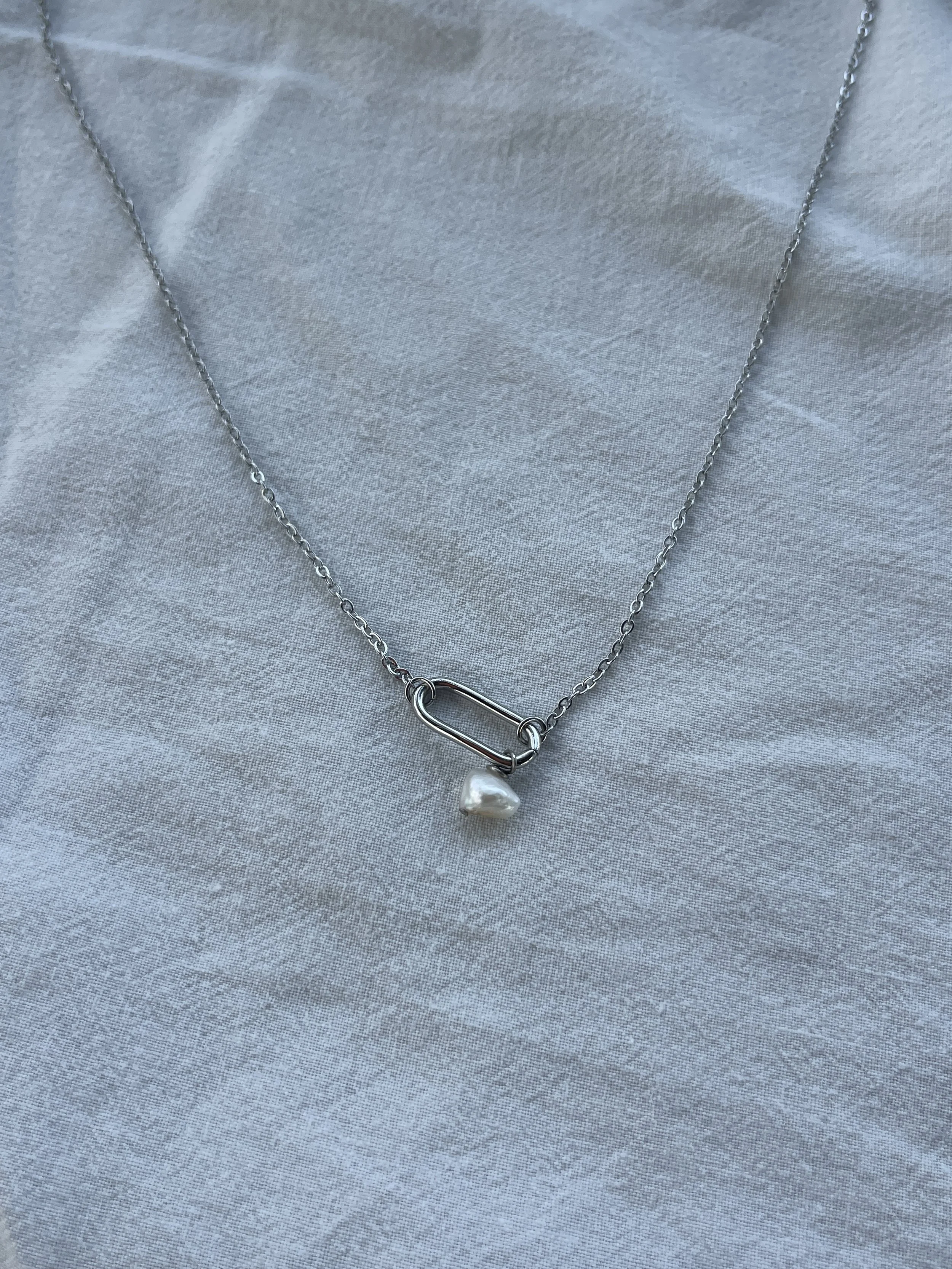 Beaded Link Necklace (Freshwater Pearl)