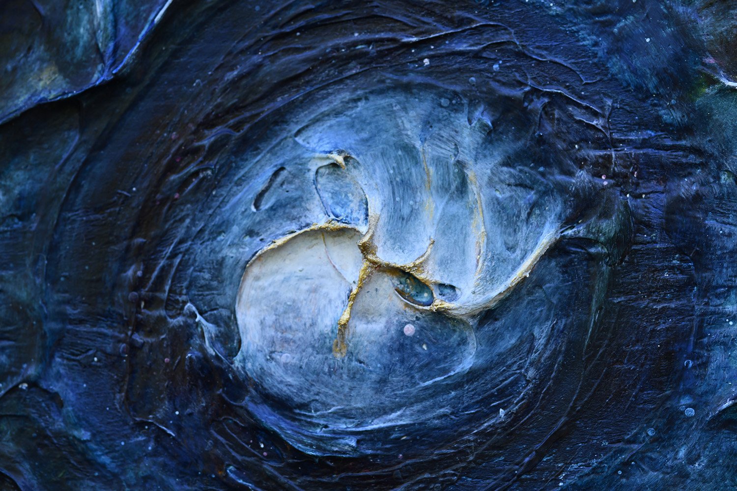Philospher’s Stone (Detail from Homage to Blue ), 2015-2016, mixed media, 35" x 96"