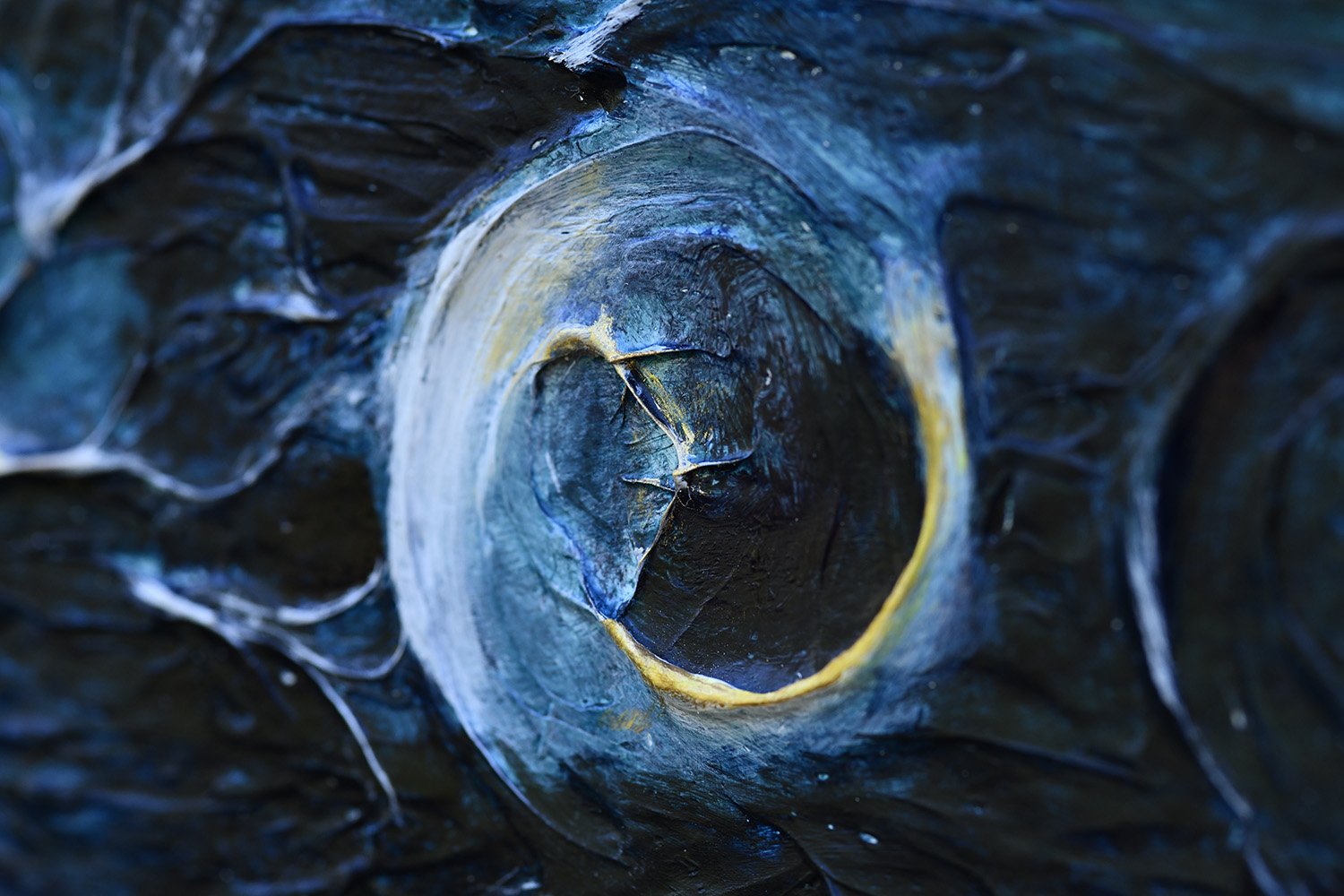Motion in Stillness (Detail from Homage to Blue ), 2015-2016, mixed media, 35" x 96"