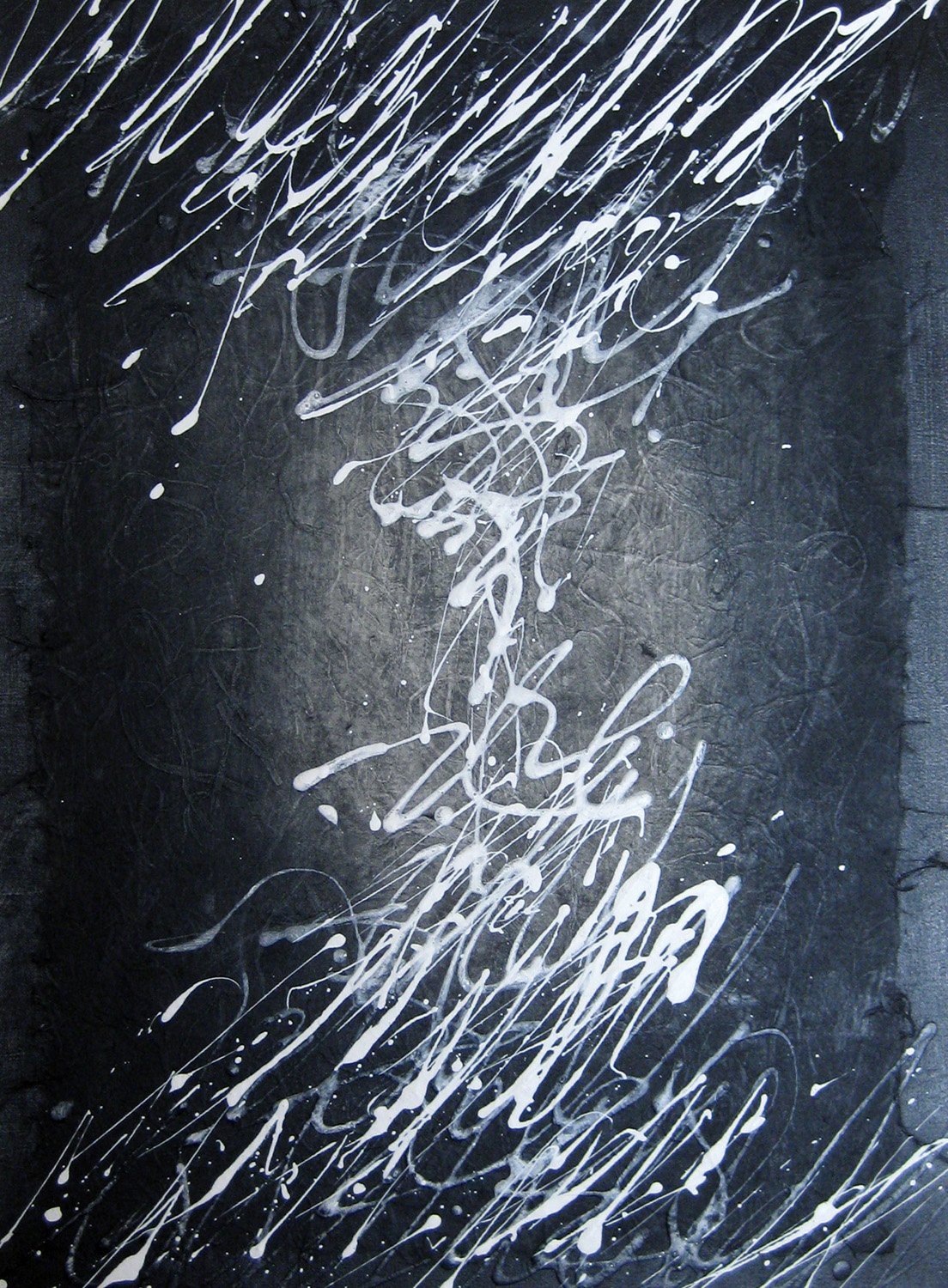   Third Script #8 , 2006, acrylic on canvas on mulberry paper, 18” x 24”,  Private Collection 