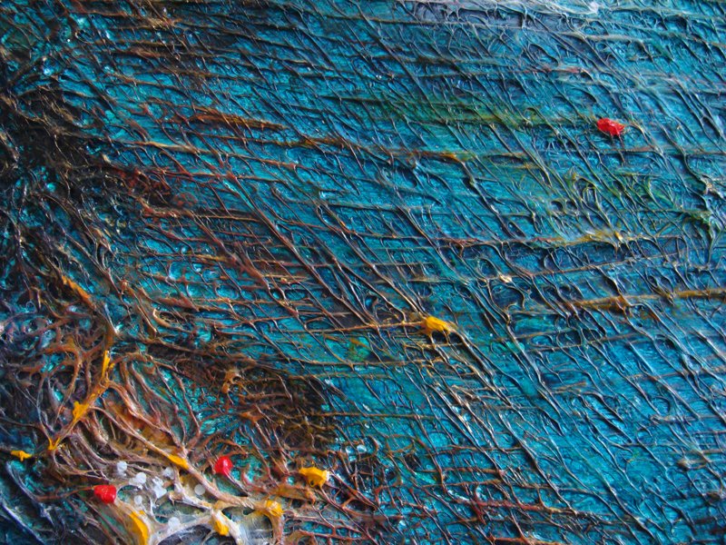   Ho’okena  (Detail), 2001-2003, mixed media on canvas, 48” x 36”, Private Collection 