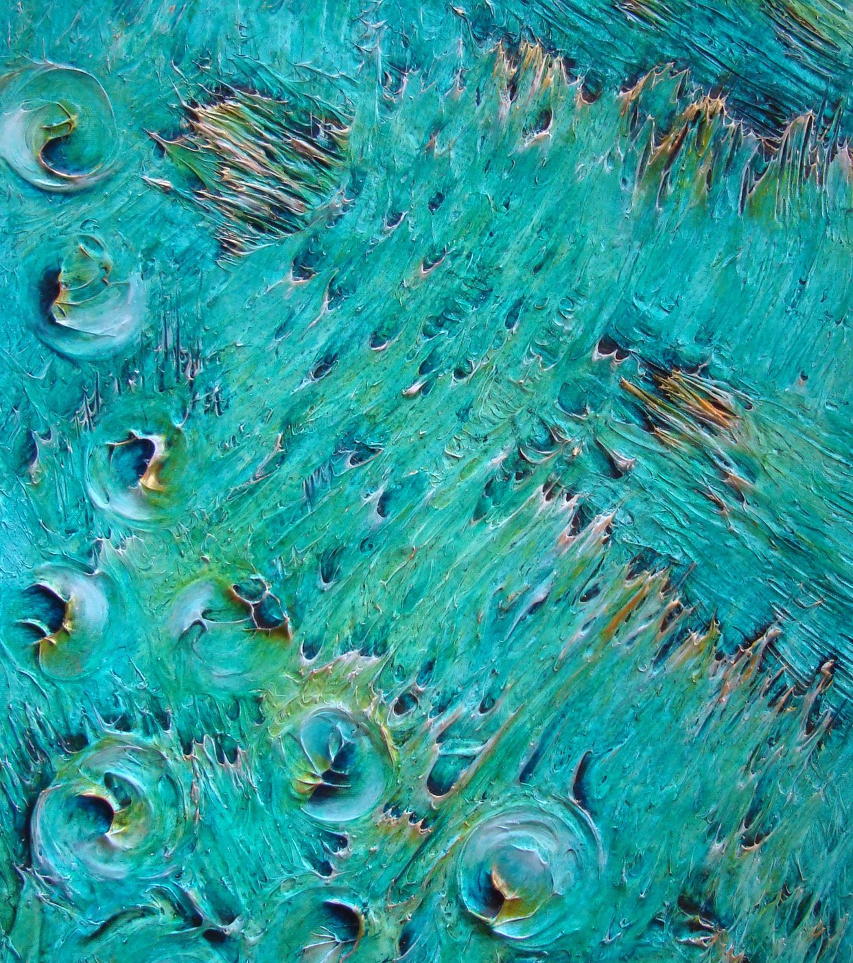   Fugue in D  (Detail), 2010, mixed media on canvas, 36” x 18” 