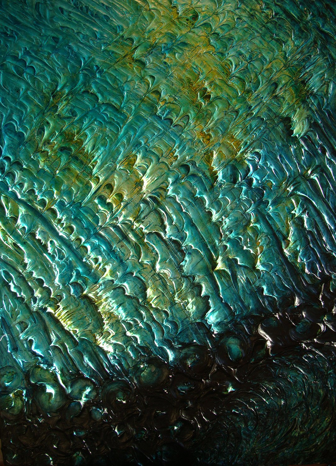   Blue is Turning , 2010, mixed media, 40” x 30” 