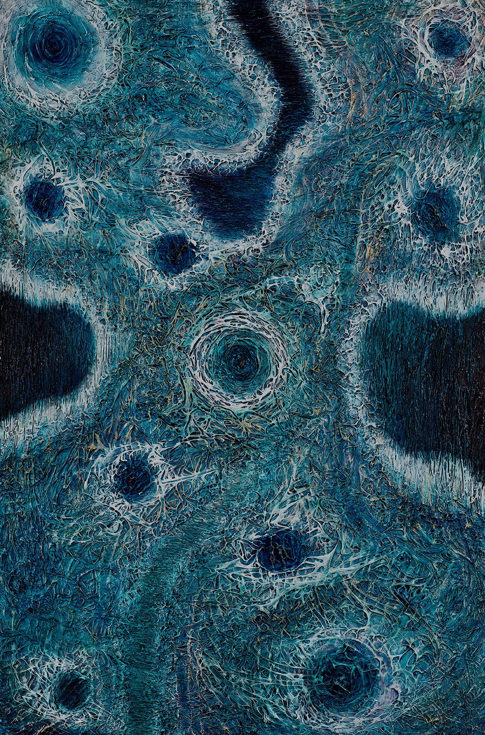   Formation of MaMus , 1995-2000, mixed media on canvas, 36” x 24” Private Collection 