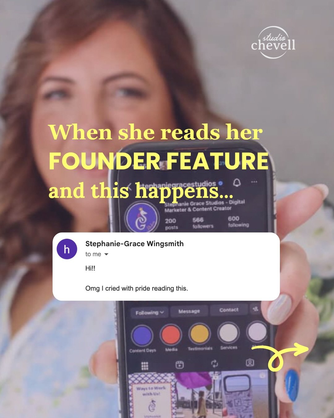 I recently wrote a founder feature package for @stephaniegracestudios and she may have cried reading it.

(The good kind. I checked.) 🫣

Turns out there&rsquo;s a pretty big gap between a bio about what you do and a story about who you ARE. We went 