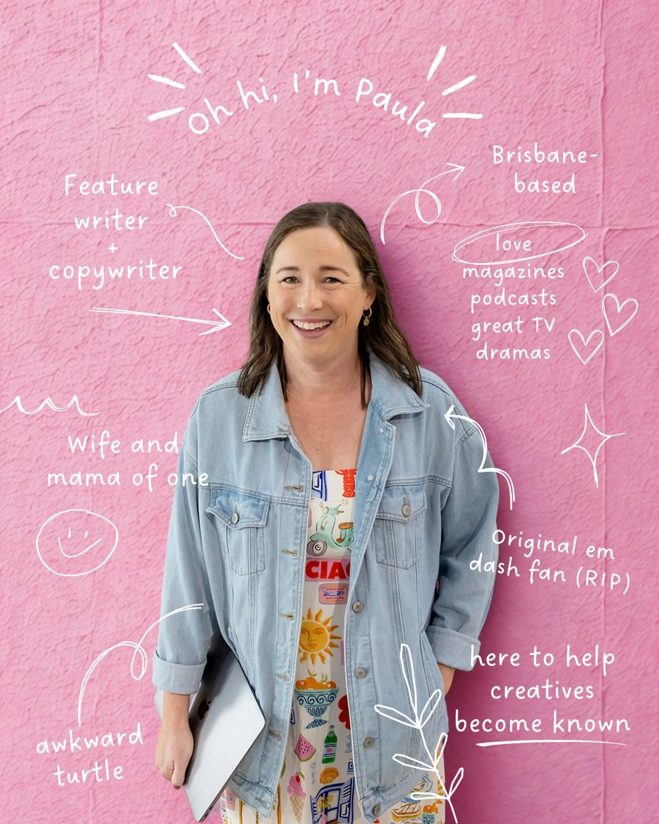 Here to help creatives become known. Always. 🫶

Feature writer ✅
Copywriter ✅
Obsessed with art and design ✅

It&rsquo;s a pleasure to meet you. 

#smallbusinessaustralia #CreativeFounder #BrandStorytelling #BrisbaneCreative #CopywriterForCreatives