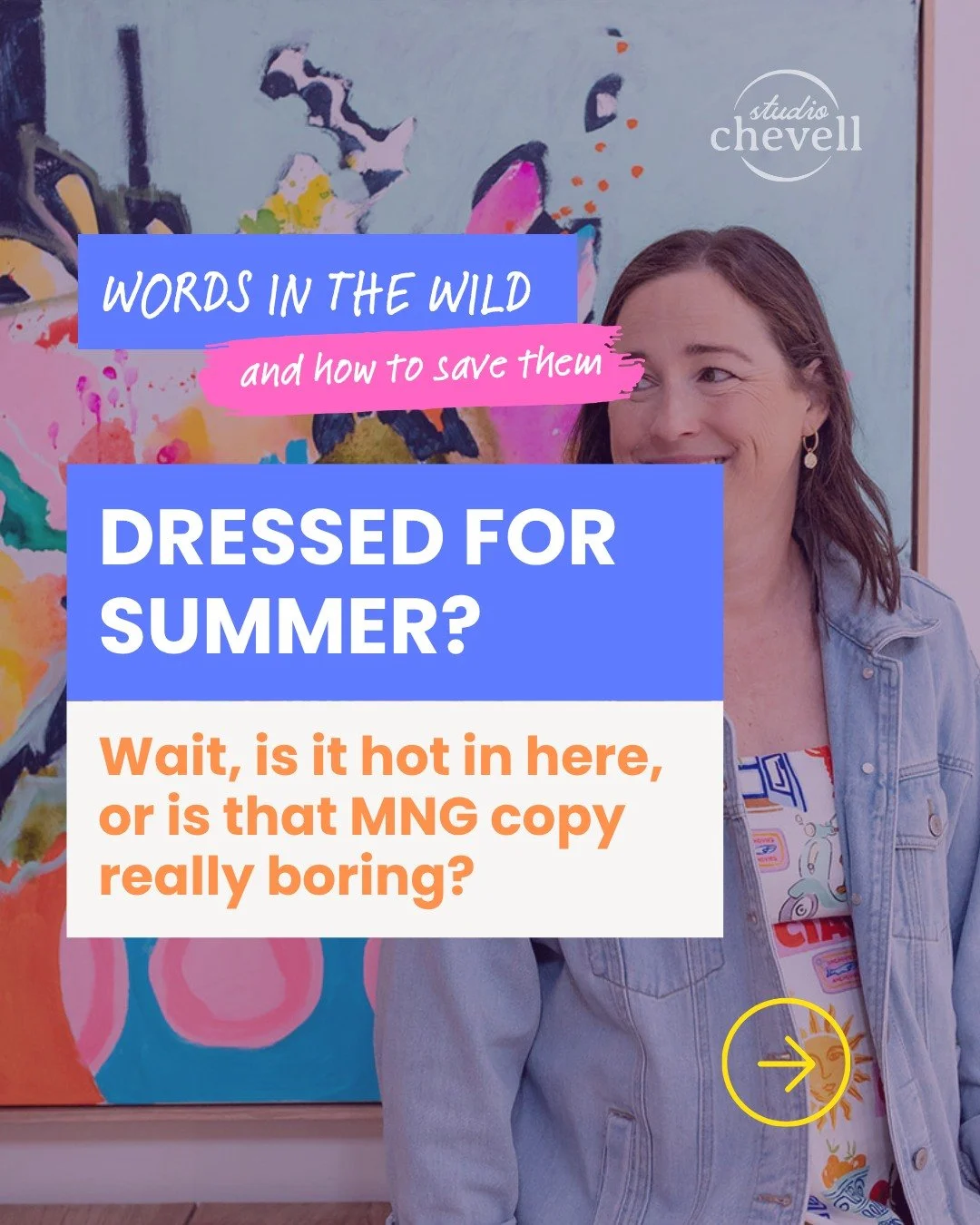 Found this in an MNG email and my inner copy detective sat bolt upright. 🧐

"A different way to experience summer"? No idea what that means, but I think it means buy one of their dresses. 

Naturally, I gave this copy a glow up. Swipe to s