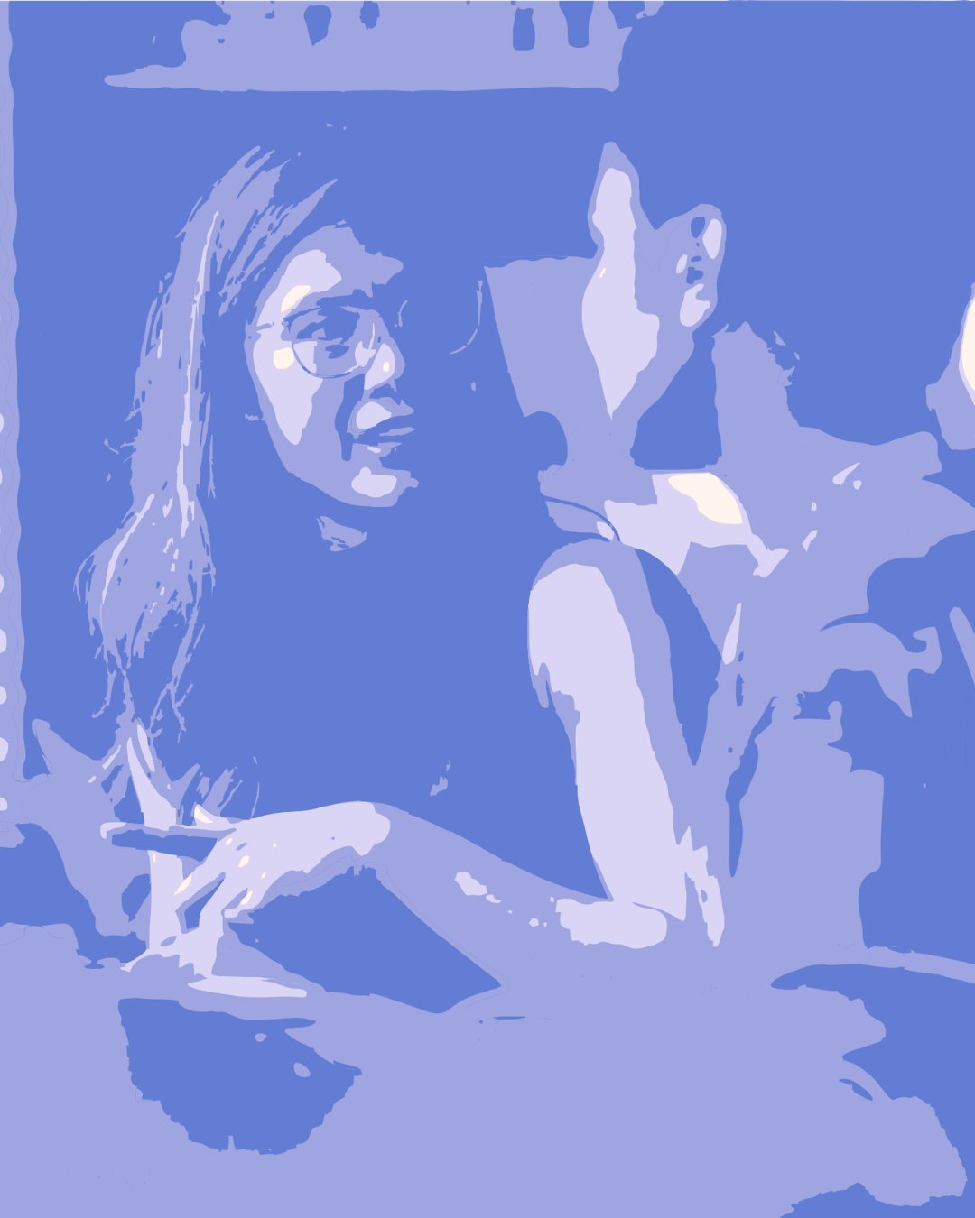 Two creatives in conversation, representing collaboration and connection in the storytelling process.