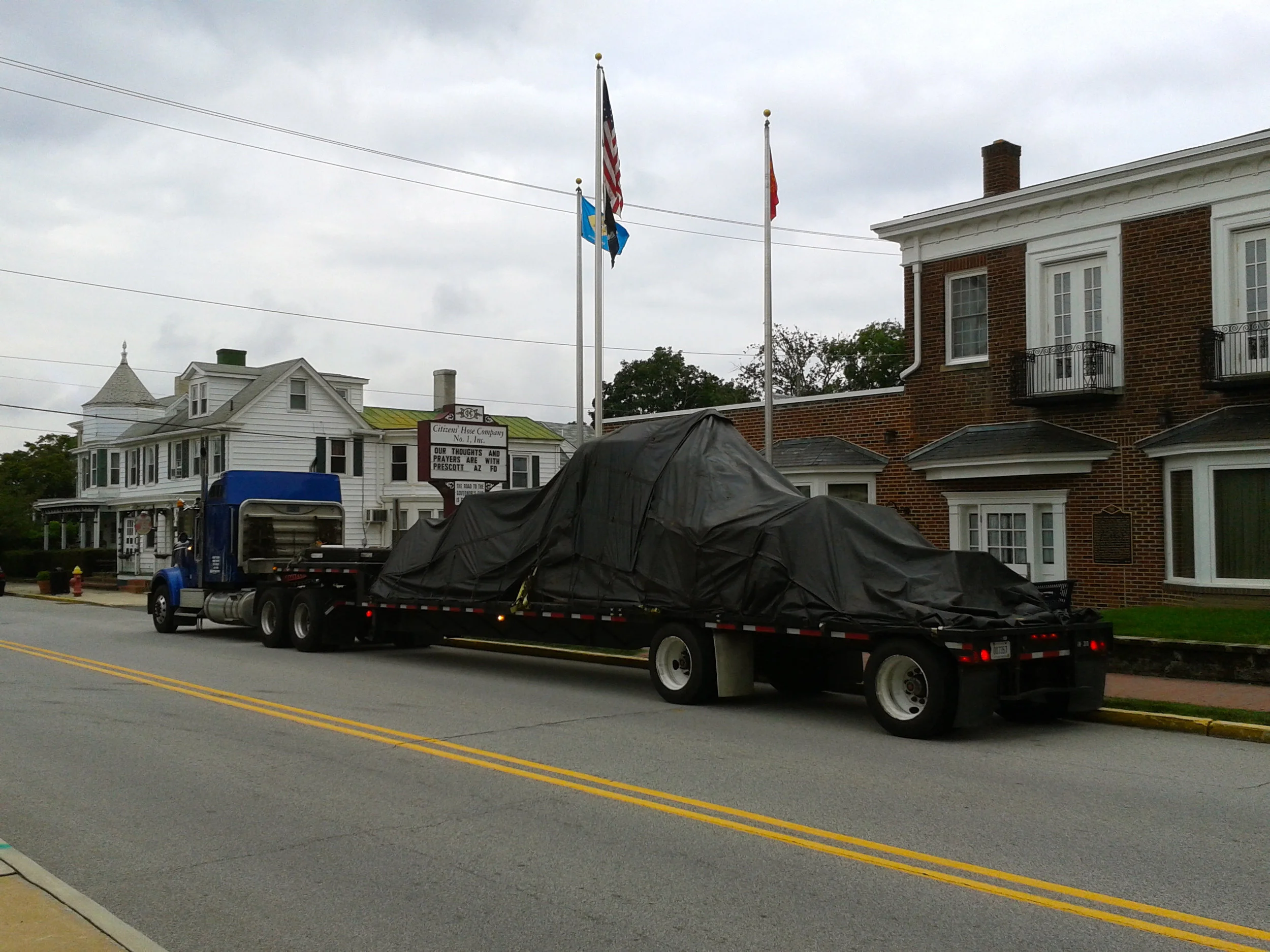 Our still being delivered. Needless to say, we stopped traffic for a while!