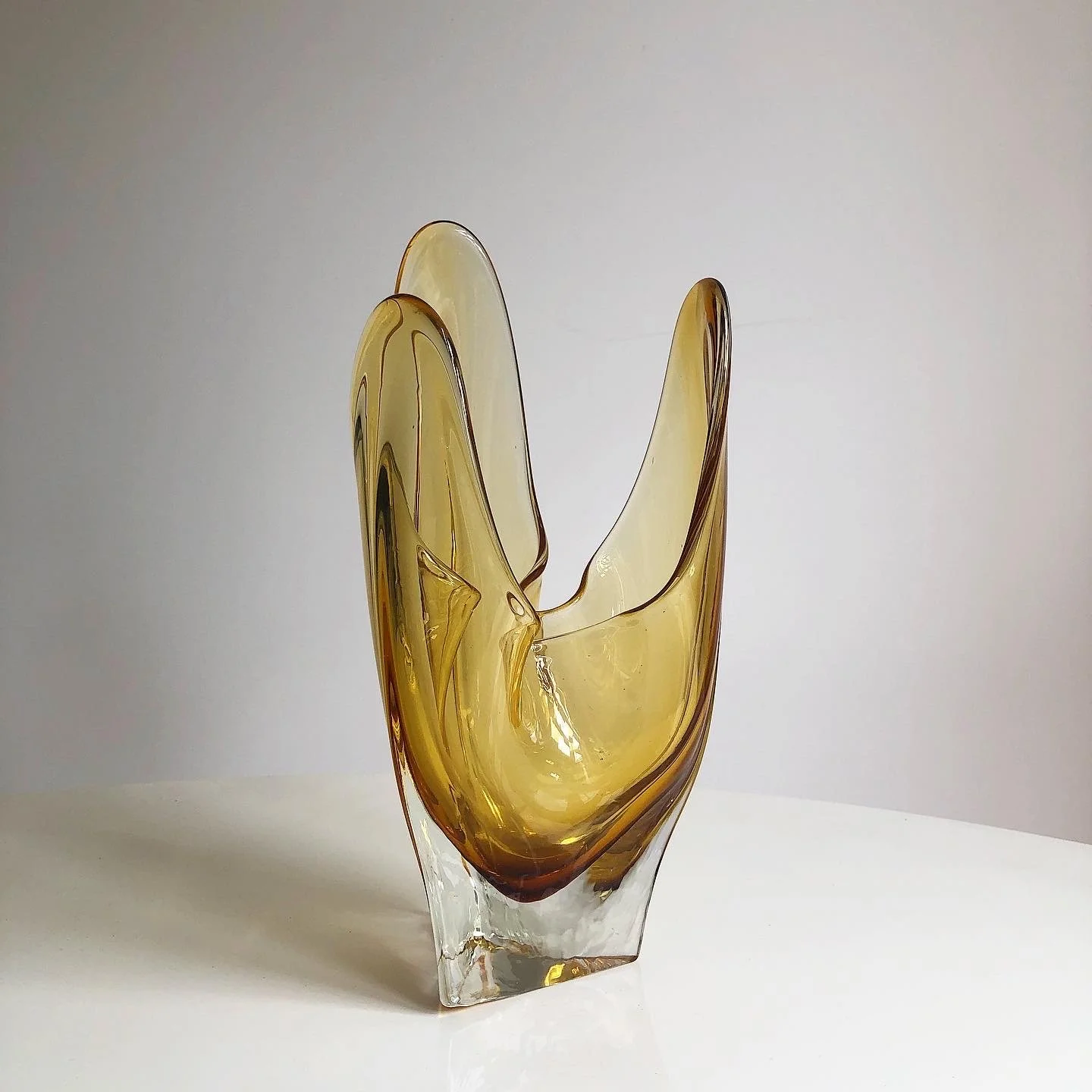 large amber glass vase.JPG