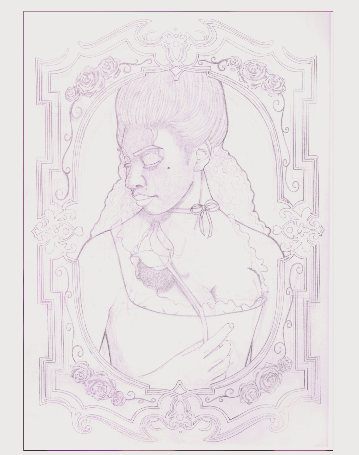 Beauty & the Beast cover line art