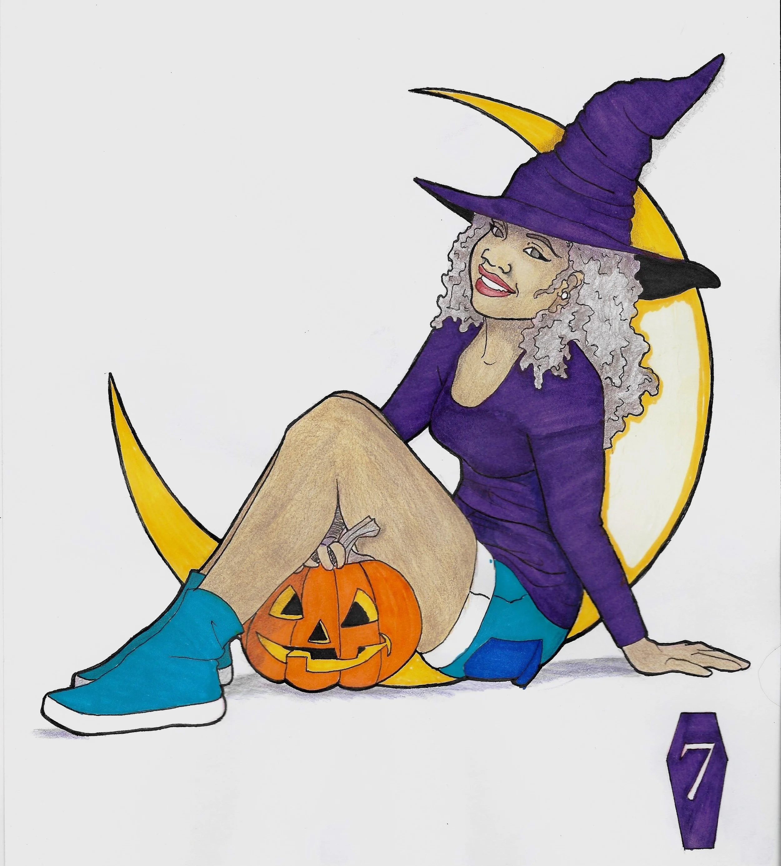 Cute witch Inktober day 7